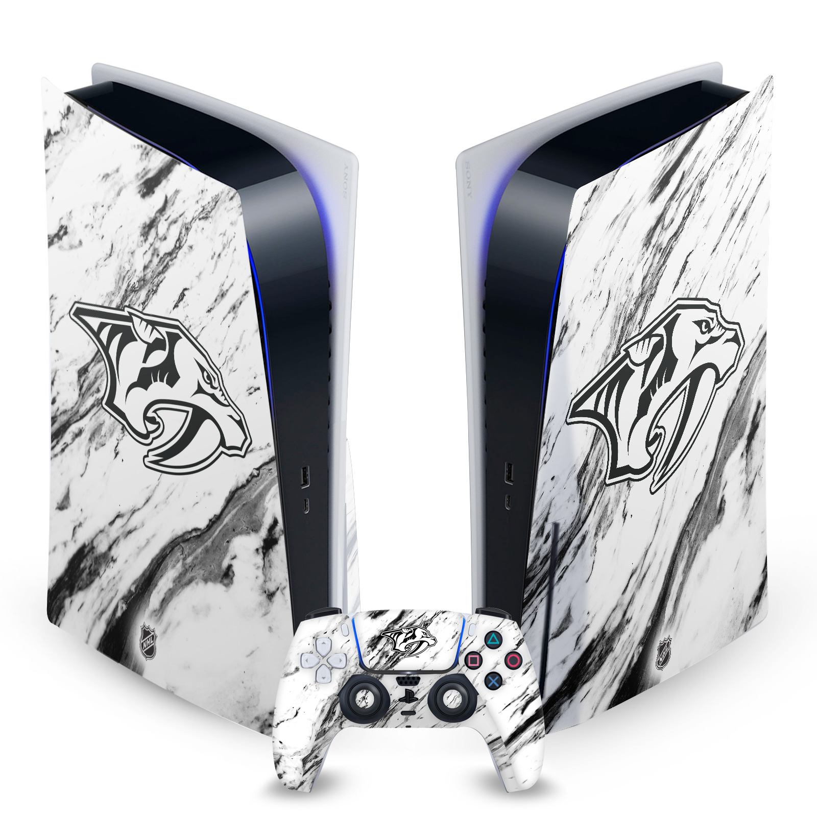 OFFICIAL NHL NASHVILLE PREDATORS VINYL SKIN FOR SONY PS5 DISC EDITION BUNDLE