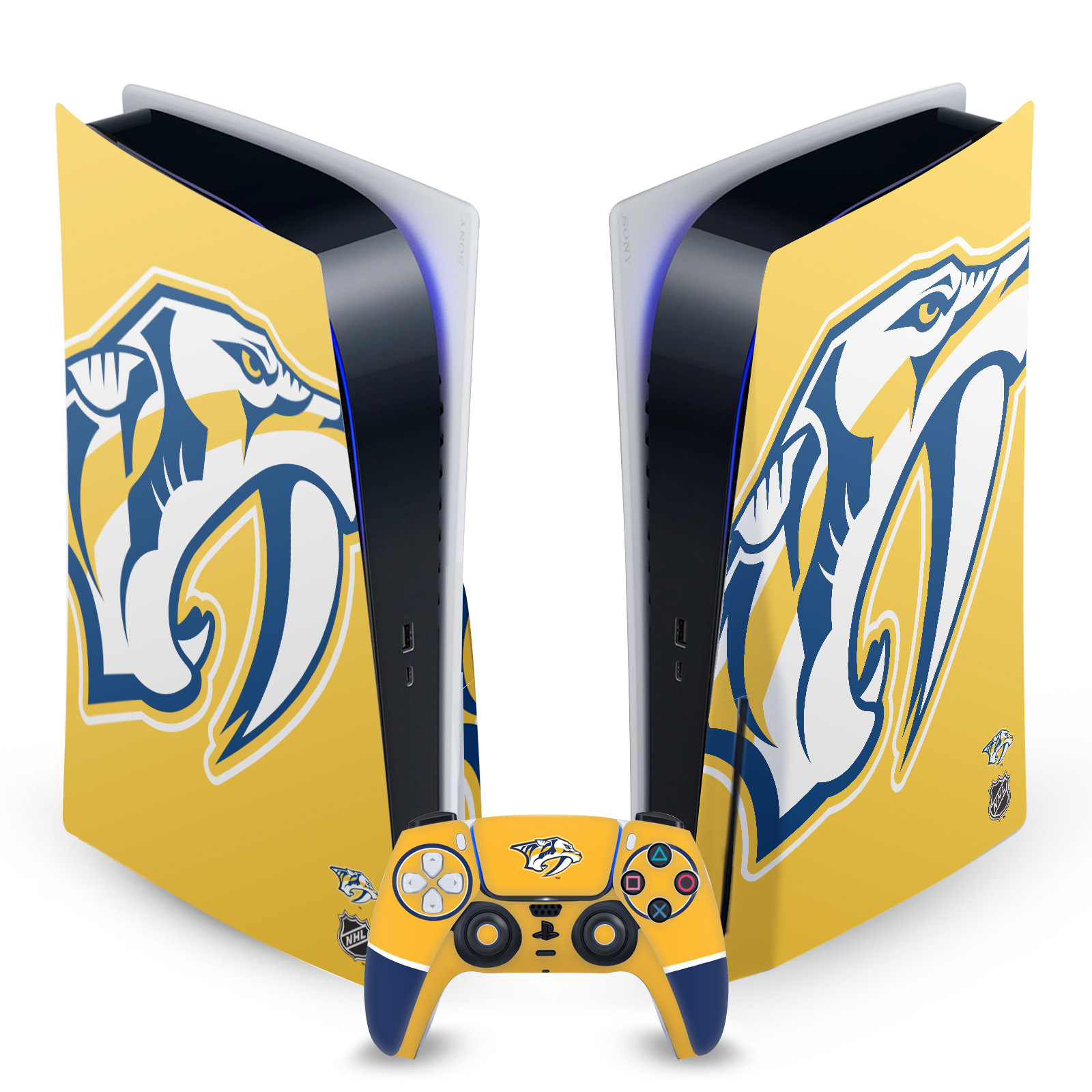 OFFICIAL NHL NASHVILLE PREDATORS VINYL SKIN FOR SONY PS5 DISC EDITION BUNDLE