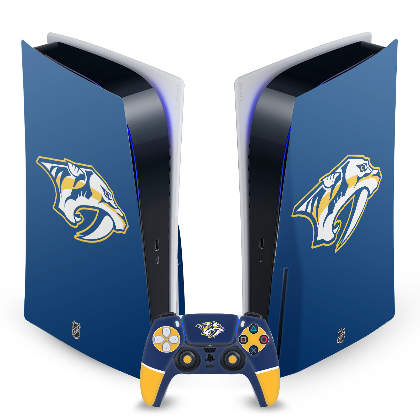 OFFICIAL NHL NASHVILLE PREDATORS VINYL SKIN FOR SONY PS5 DISC EDITION BUNDLE