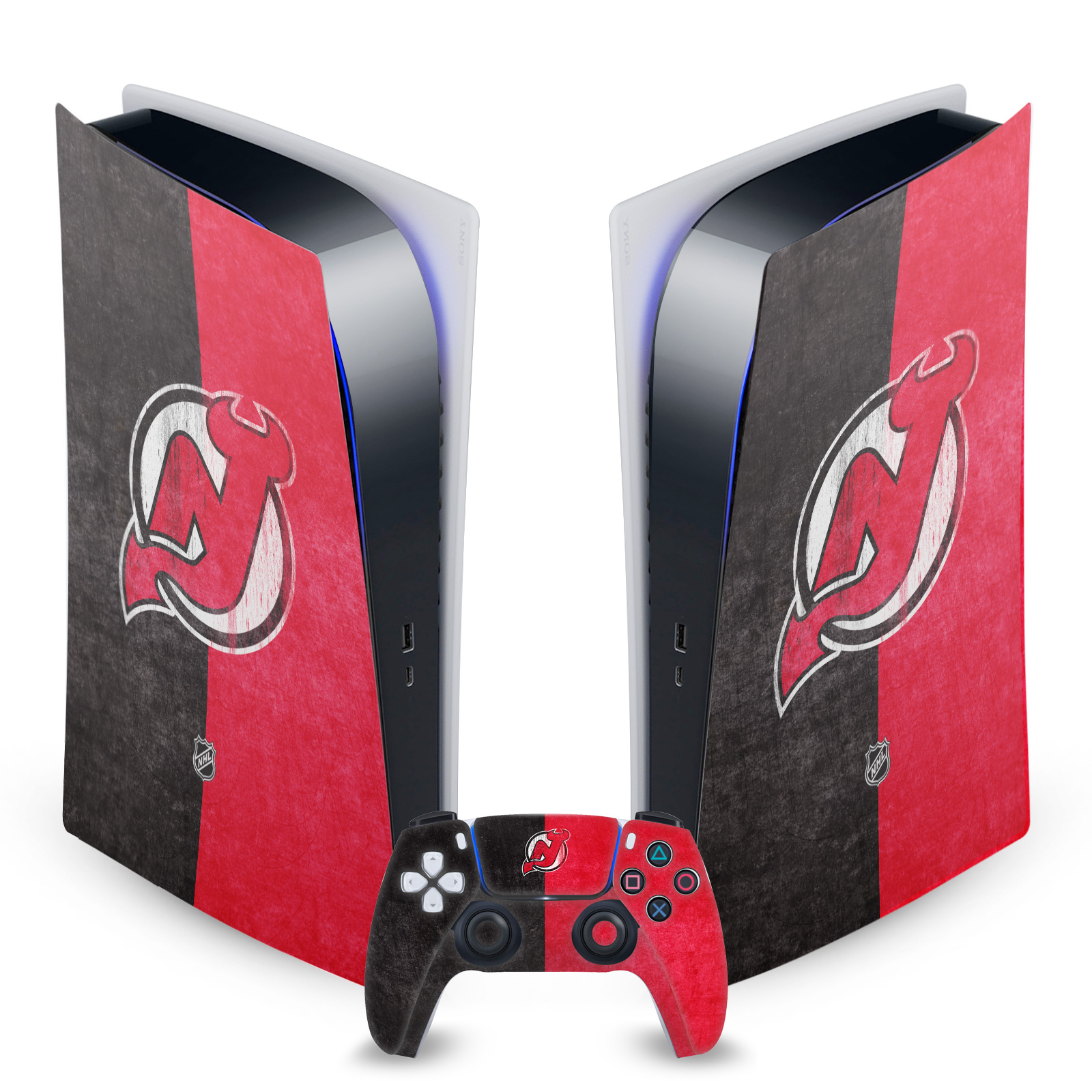 OFFICIAL NHL NEW JERSEY DEVILS VINYL SKIN FOR SONY PS5 DIGITAL EDITION BUNDLE