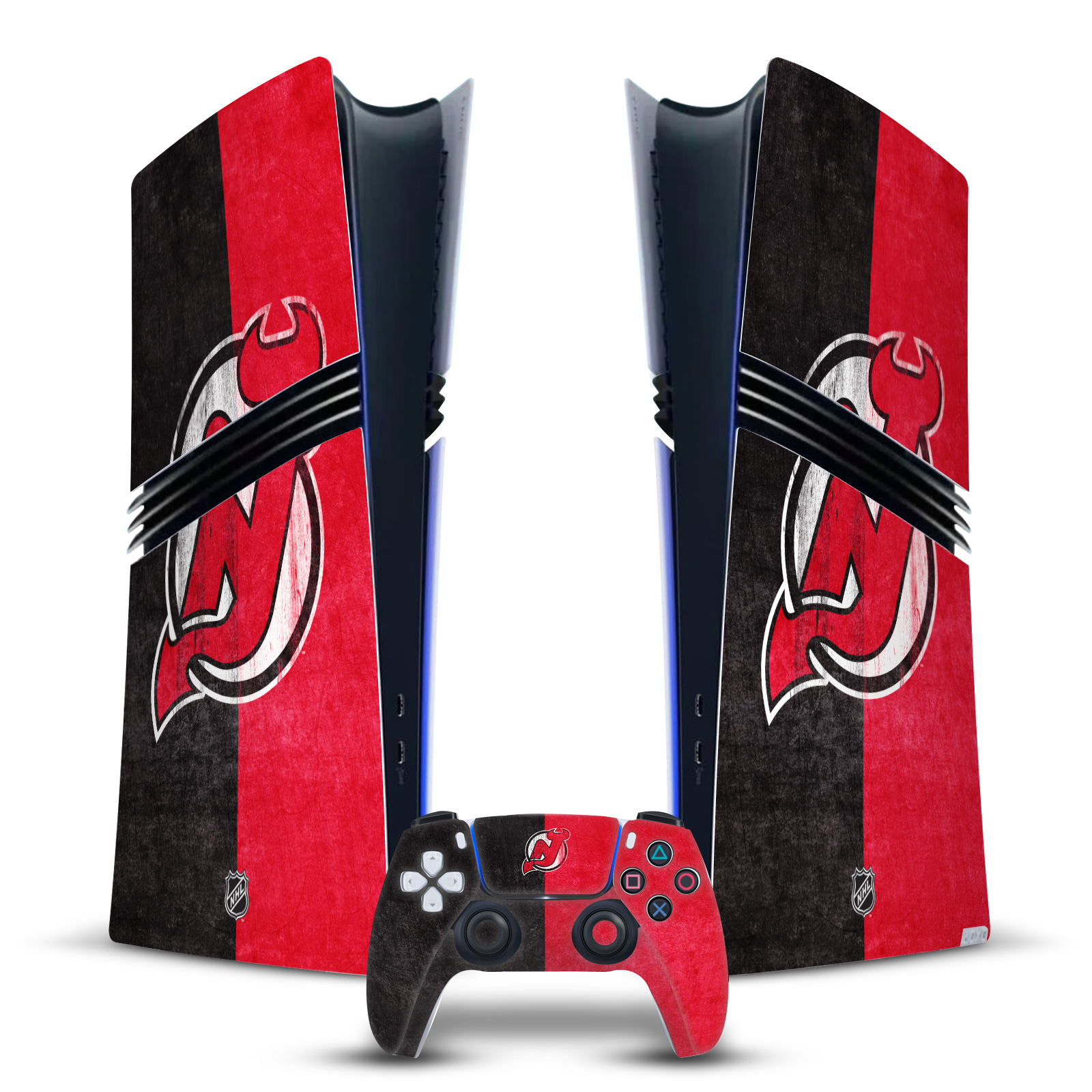 NHL NEW JERSEY DEVILS VINYL SKIN FOR SONY PS5 PRO DIGITAL EDITION BUNDLE