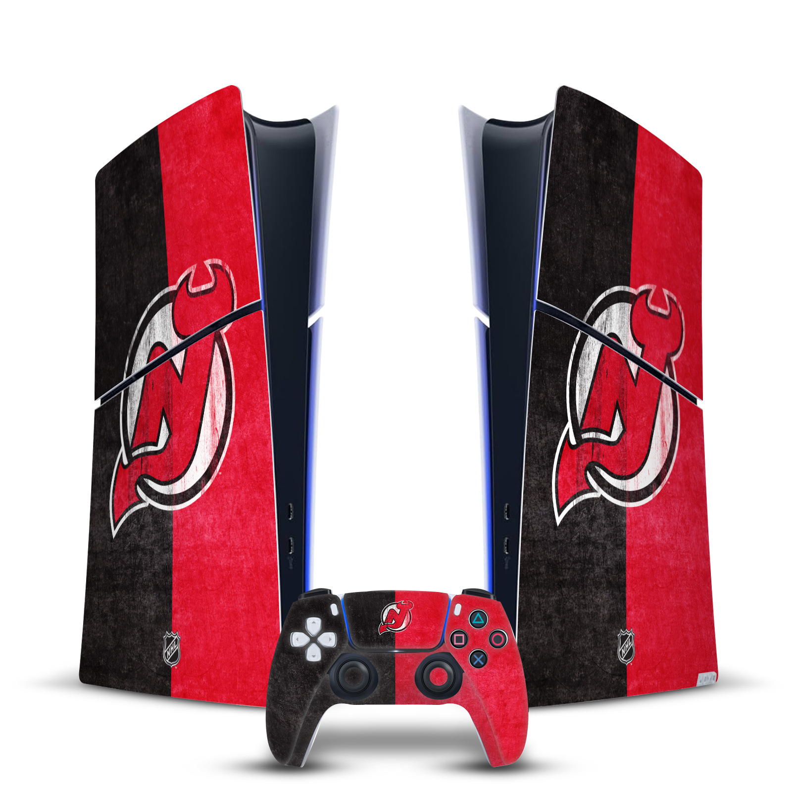 NHL NEW JERSEY DEVILS VINYL SKIN DECAL FOR PS5 SLIM DIGITAL CONSOLE & CONTROLLER