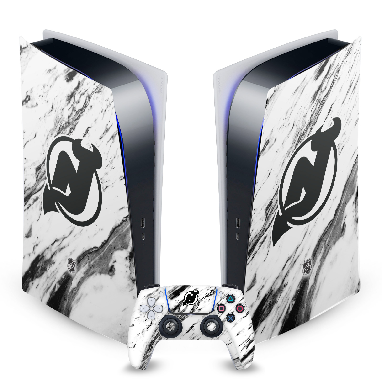 OFFICIAL NHL NEW JERSEY DEVILS VINYL SKIN FOR SONY PS5 DIGITAL EDITION BUNDLE