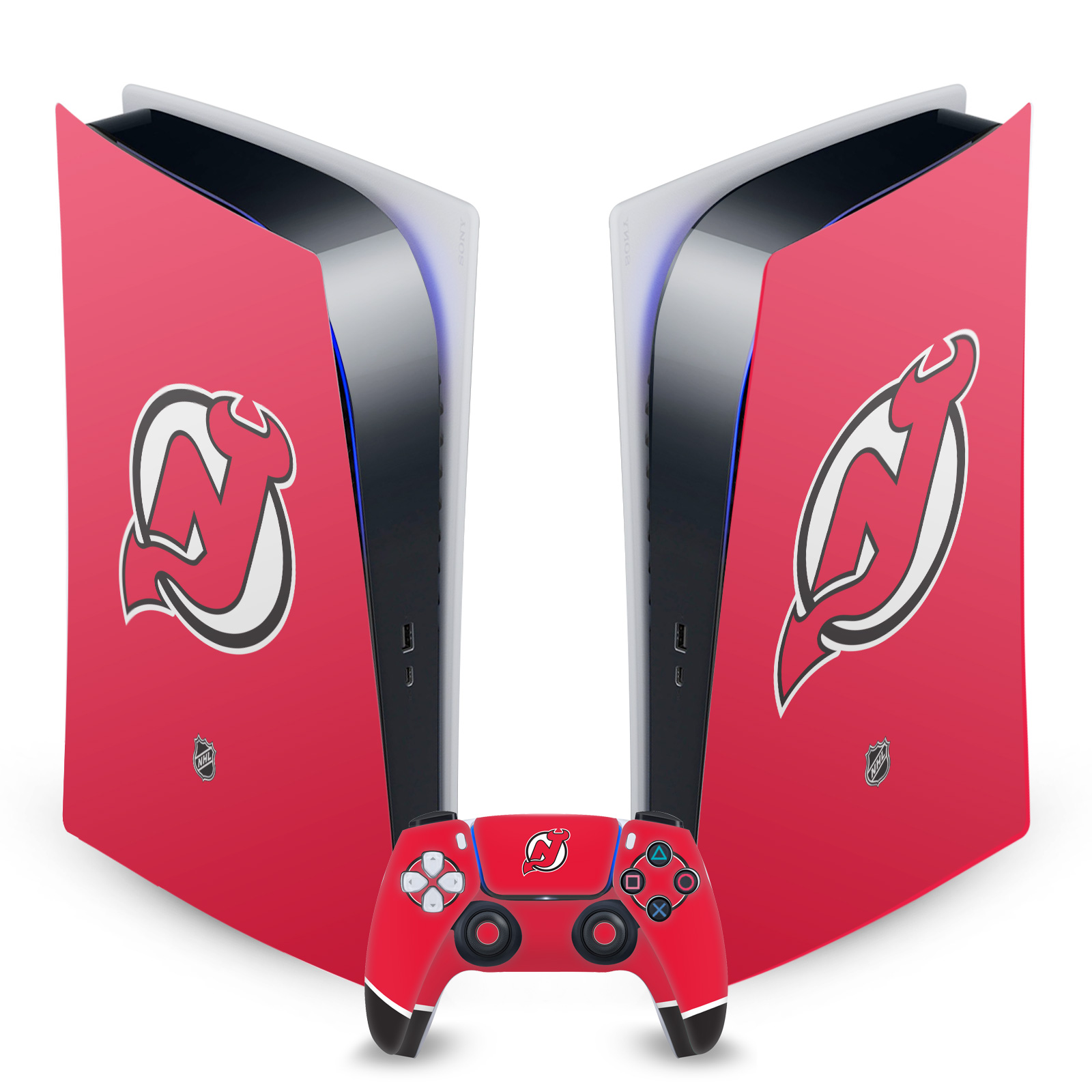 OFFICIAL NHL NEW JERSEY DEVILS VINYL SKIN FOR SONY PS5 DIGITAL EDITION BUNDLE