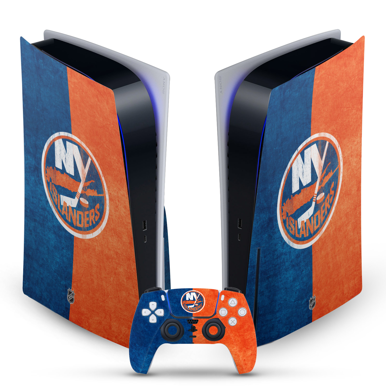 OFFICIAL NHL NEW YORK ISLANDERS VINYL SKIN FOR SONY PS5 DISC EDITION BUNDLE