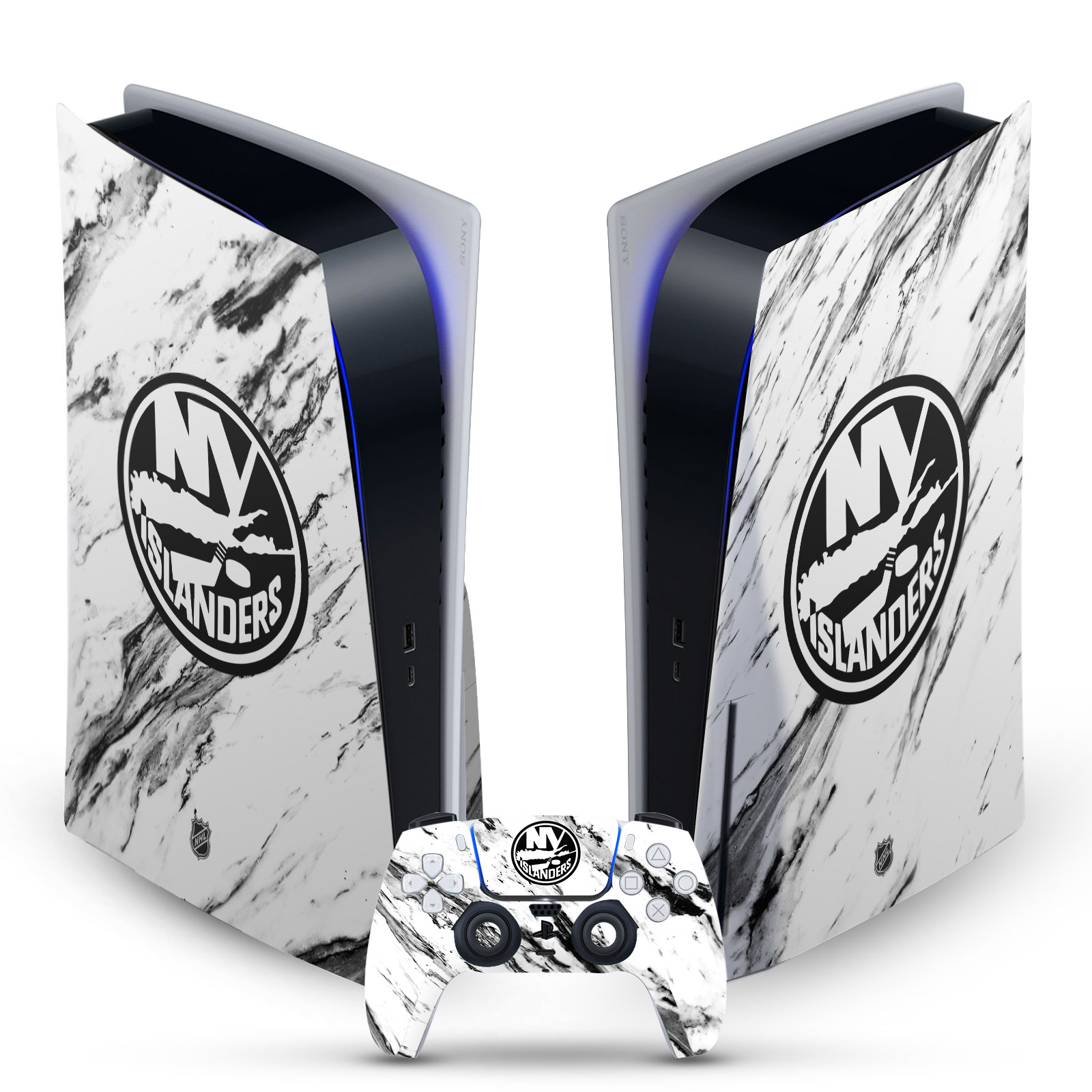 OFFICIAL NHL NEW YORK ISLANDERS VINYL SKIN FOR SONY PS5 DISC EDITION BUNDLE