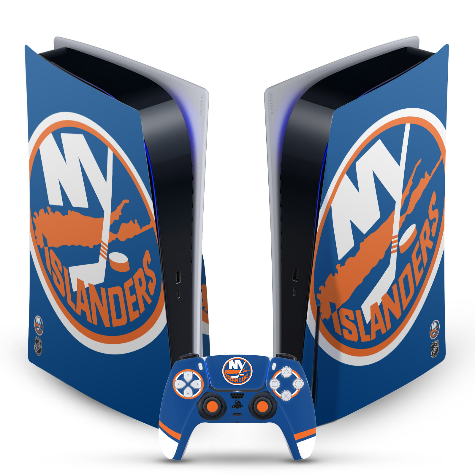 OFFICIAL NHL NEW YORK ISLANDERS VINYL SKIN FOR SONY PS5 DISC EDITION BUNDLE