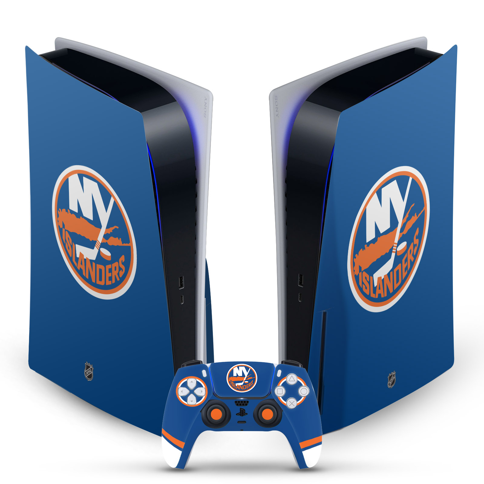 OFFICIAL NHL NEW YORK ISLANDERS VINYL SKIN FOR SONY PS5 DISC EDITION BUNDLE