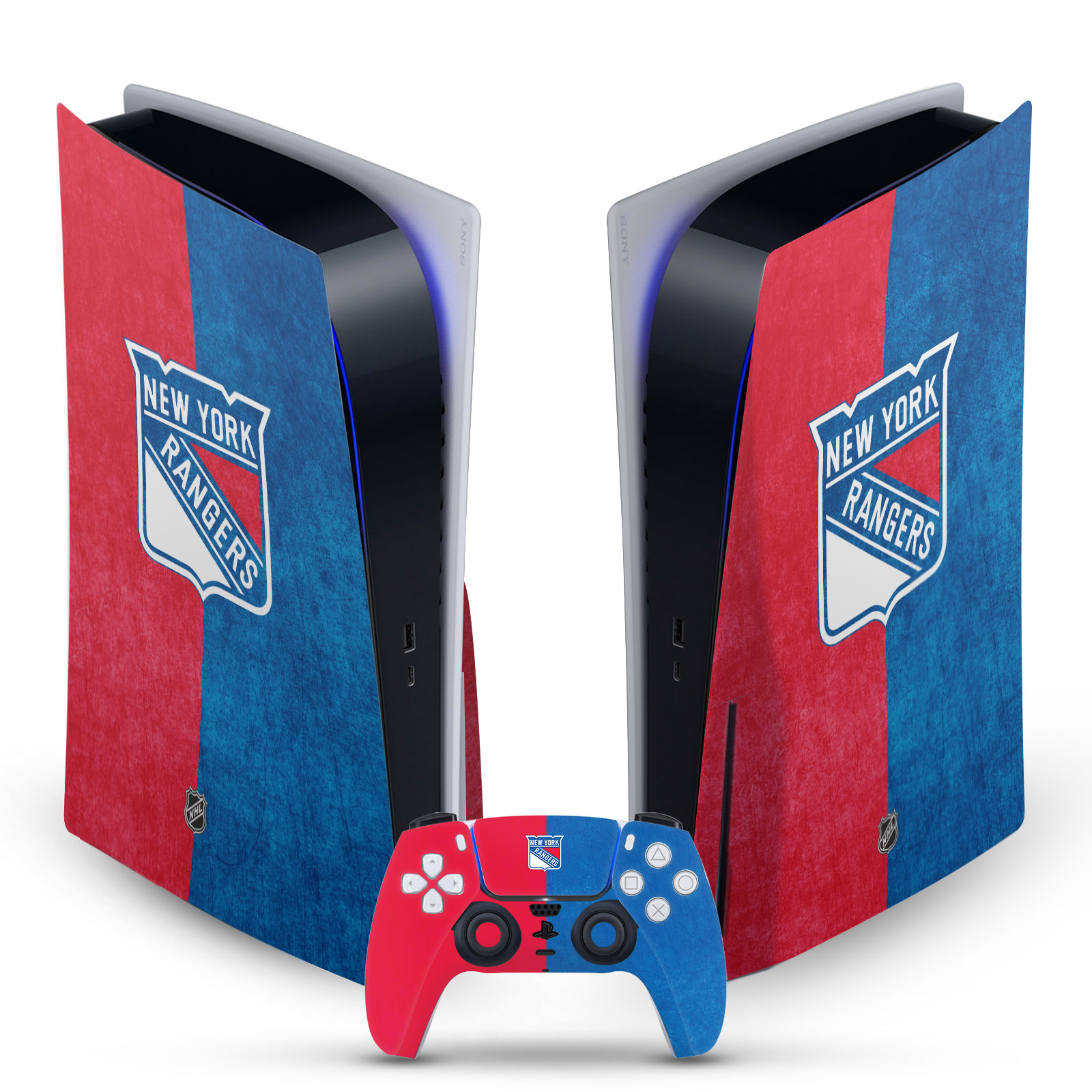 OFFICIAL NHL NEW YORK RANGERS VINYL SKIN DECAL FOR SONY PS5 DISC EDITION BUNDLE