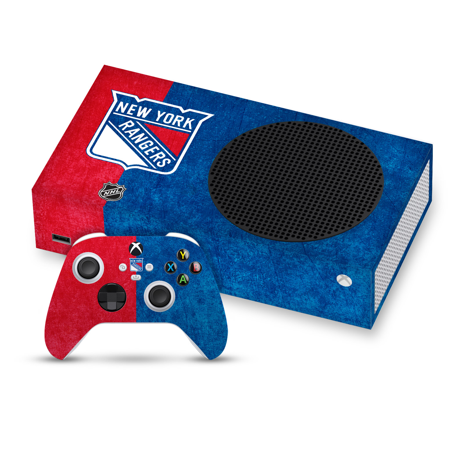 OFFICIAL NHL NEW YORK RANGERS VINYL SKIN DECAL FOR SERIES S CONSOLE & CONTROLLER