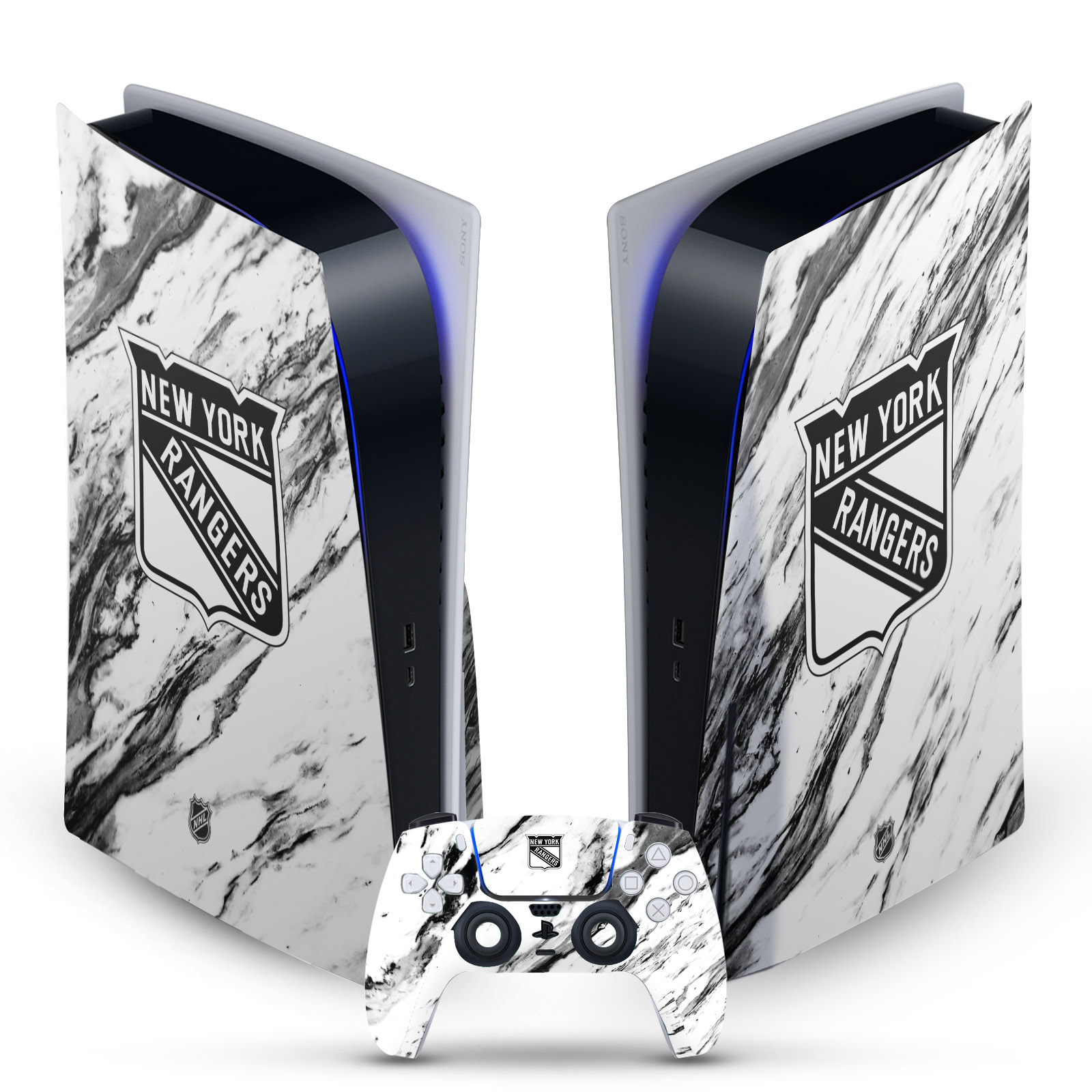 OFFICIAL NHL NEW YORK RANGERS VINYL SKIN DECAL FOR SONY PS5 DISC EDITION BUNDLE