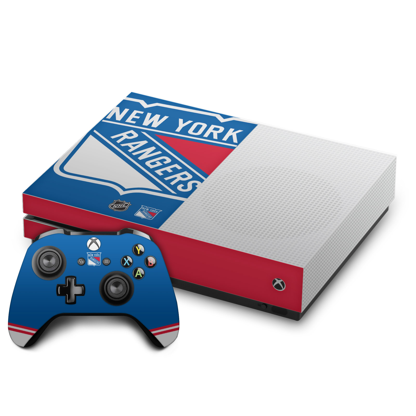 OFFICIAL NHL NEW YORK RANGERS VINYL SKIN DECAL FOR ONE S CONSOLE & CONTROLLER