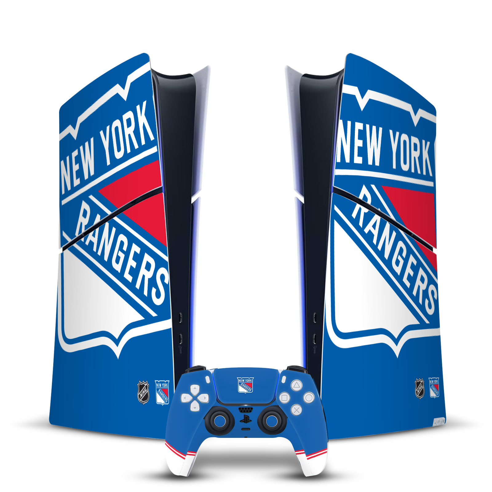 NHL NEW YORK RANGERS VINYL SKIN DECAL FOR PS5 SLIM DIGITAL CONSOLE & CONTROLLER