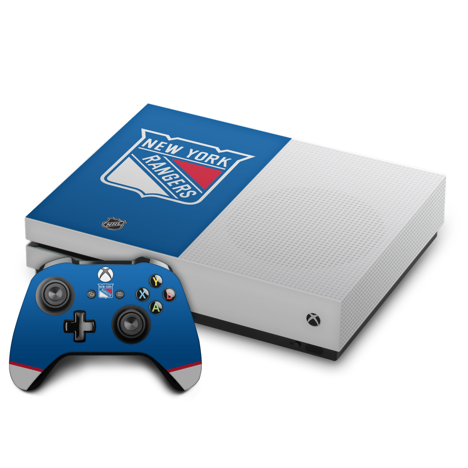 OFFICIAL NHL NEW YORK RANGERS VINYL SKIN DECAL FOR ONE S CONSOLE & CONTROLLER