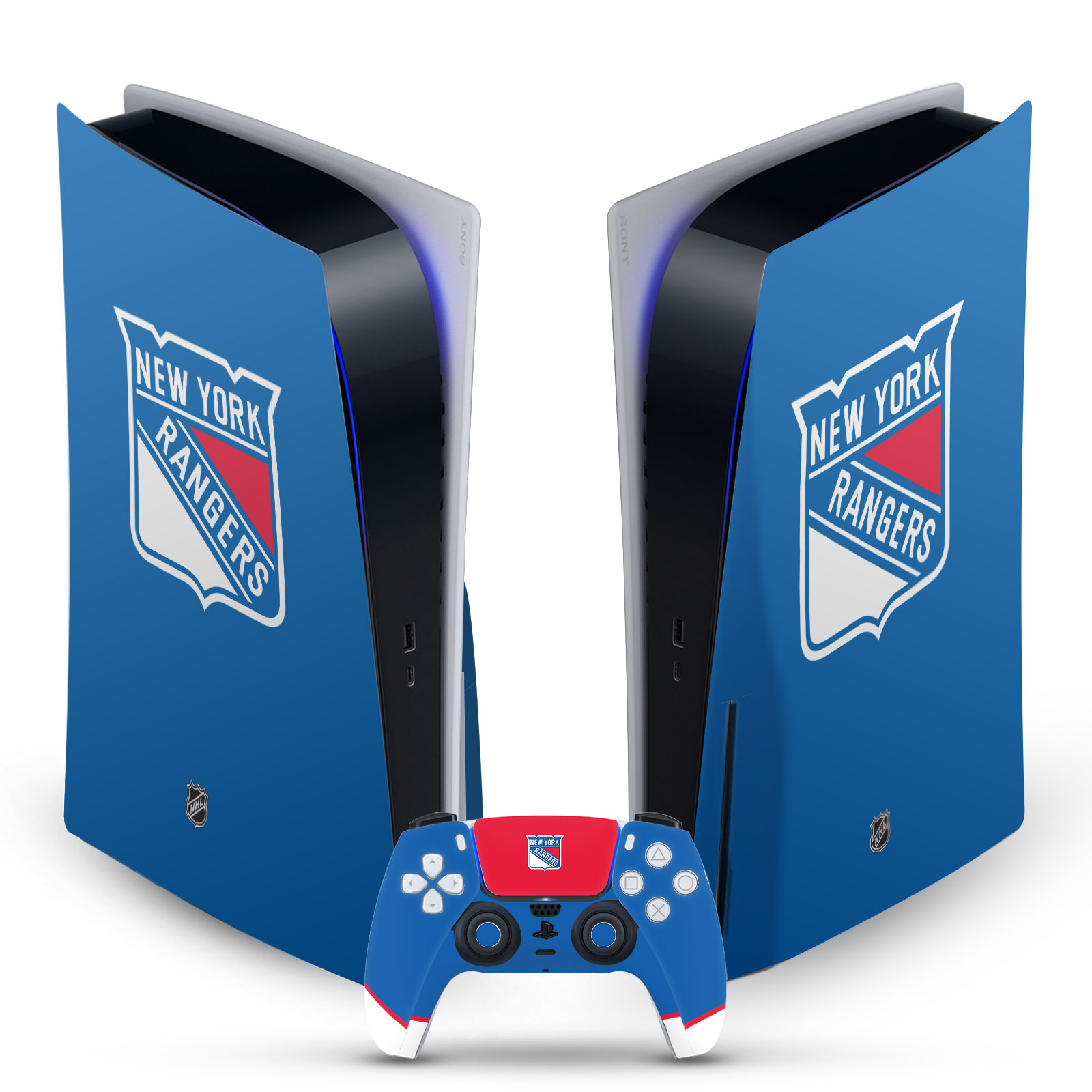 OFFICIAL NHL NEW YORK RANGERS VINYL SKIN DECAL FOR SONY PS5 DISC EDITION BUNDLE