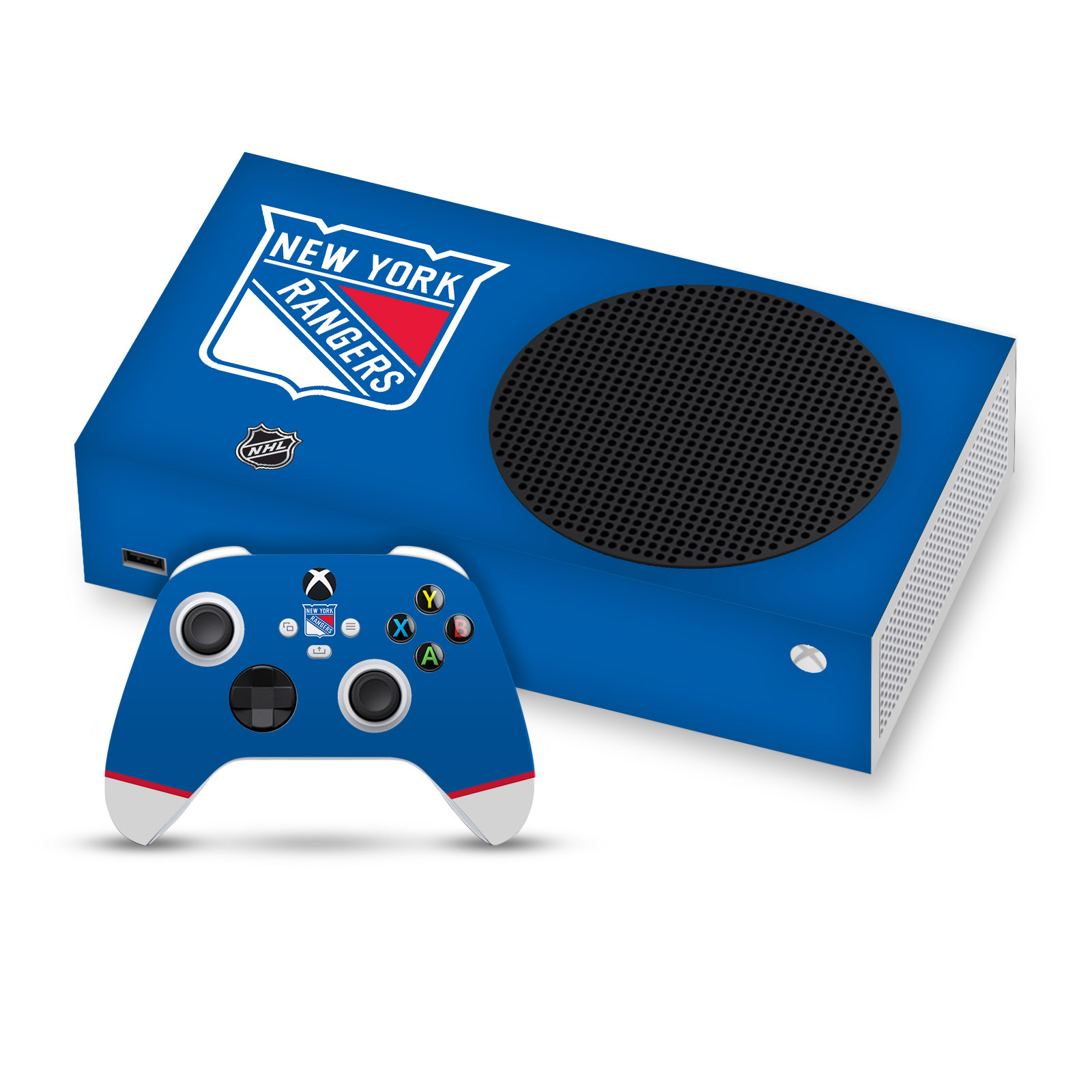 OFFICIAL NHL NEW YORK RANGERS VINYL SKIN DECAL FOR SERIES S CONSOLE & CONTROLLER