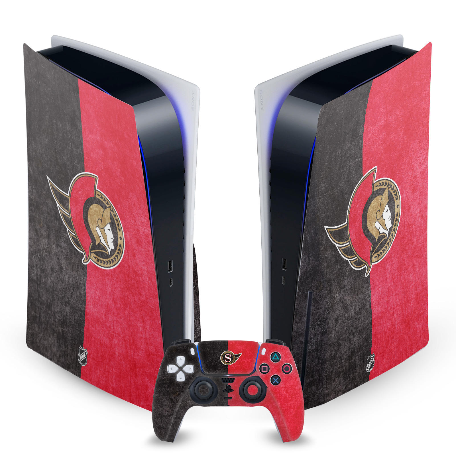 OFFICIAL NHL OTTAWA SENATORS VINYL SKIN DECAL FOR SONY PS5 DISC EDITION BUNDLE