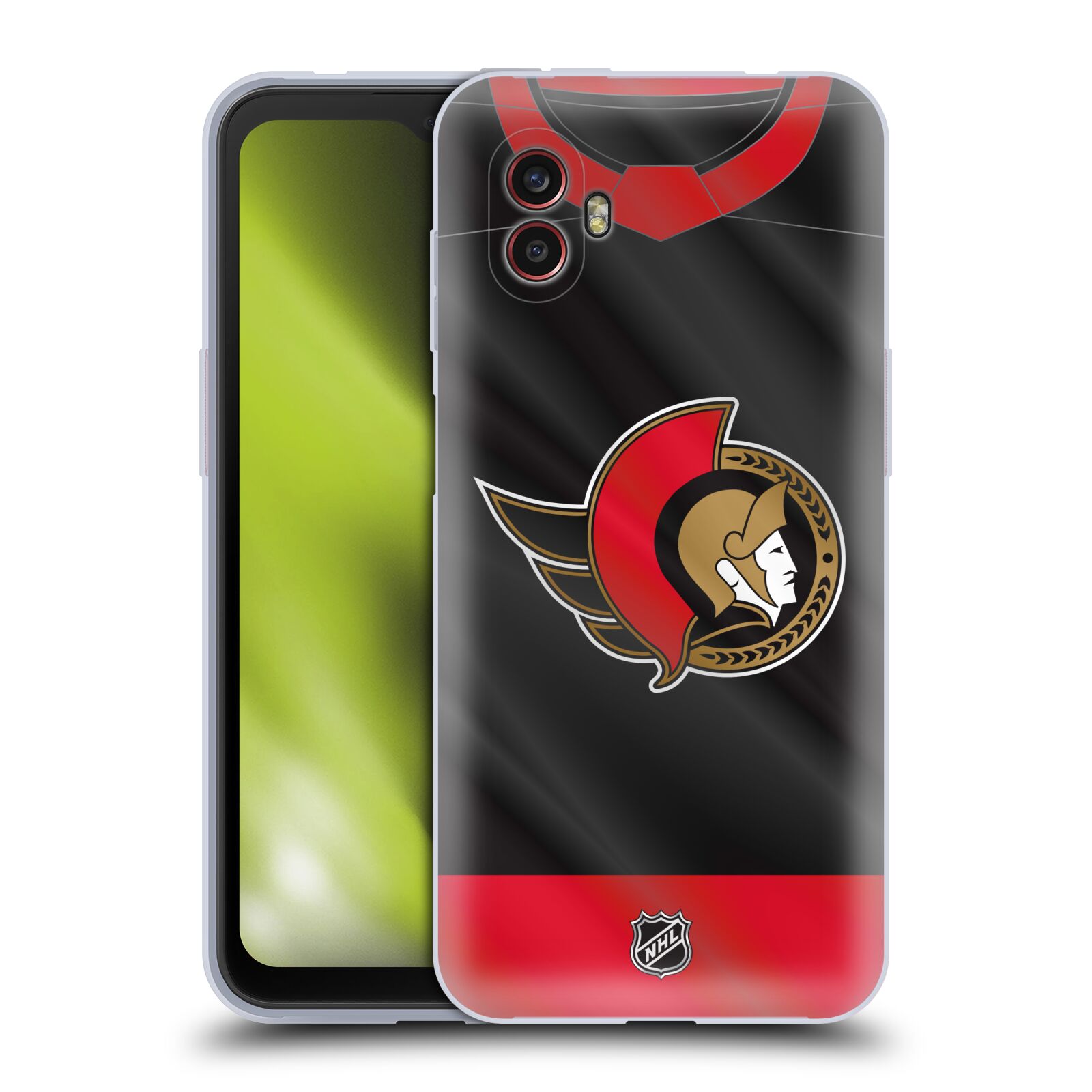 Silikonové pouzdro - Samsung Galaxy Xcover 6 Pro - NHL - Dres Ottawa Senators (Silikonový kryt, obal, pouzdro na mobilní telefon Samsung Galaxy Xcover 6 Pro s licencovaným motivem NHL - Dres Ottawa Senators)