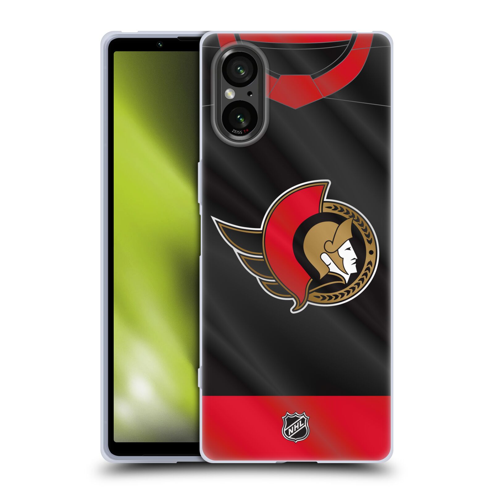 Silikonové pouzdro - Sony Xperia 5 V - NHL - Dres Ottawa Senators (Silikonový kryt, obal, pouzdro na mobilní telefon Sony Xperia 5 V s licencovaným motivem NHL - Dres Ottawa Senators)