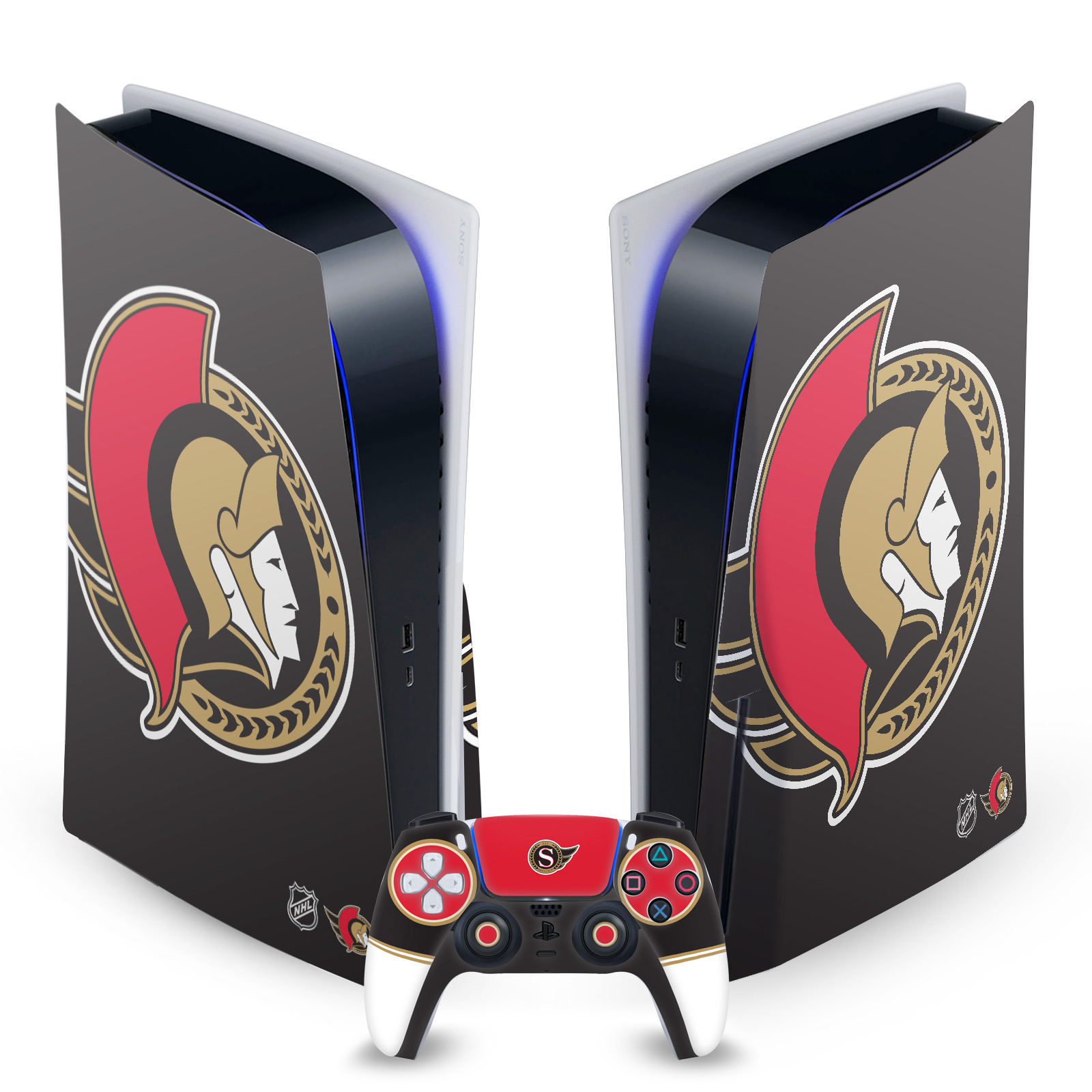 OFFICIAL NHL OTTAWA SENATORS VINYL SKIN DECAL FOR SONY PS5 DISC EDITION BUNDLE