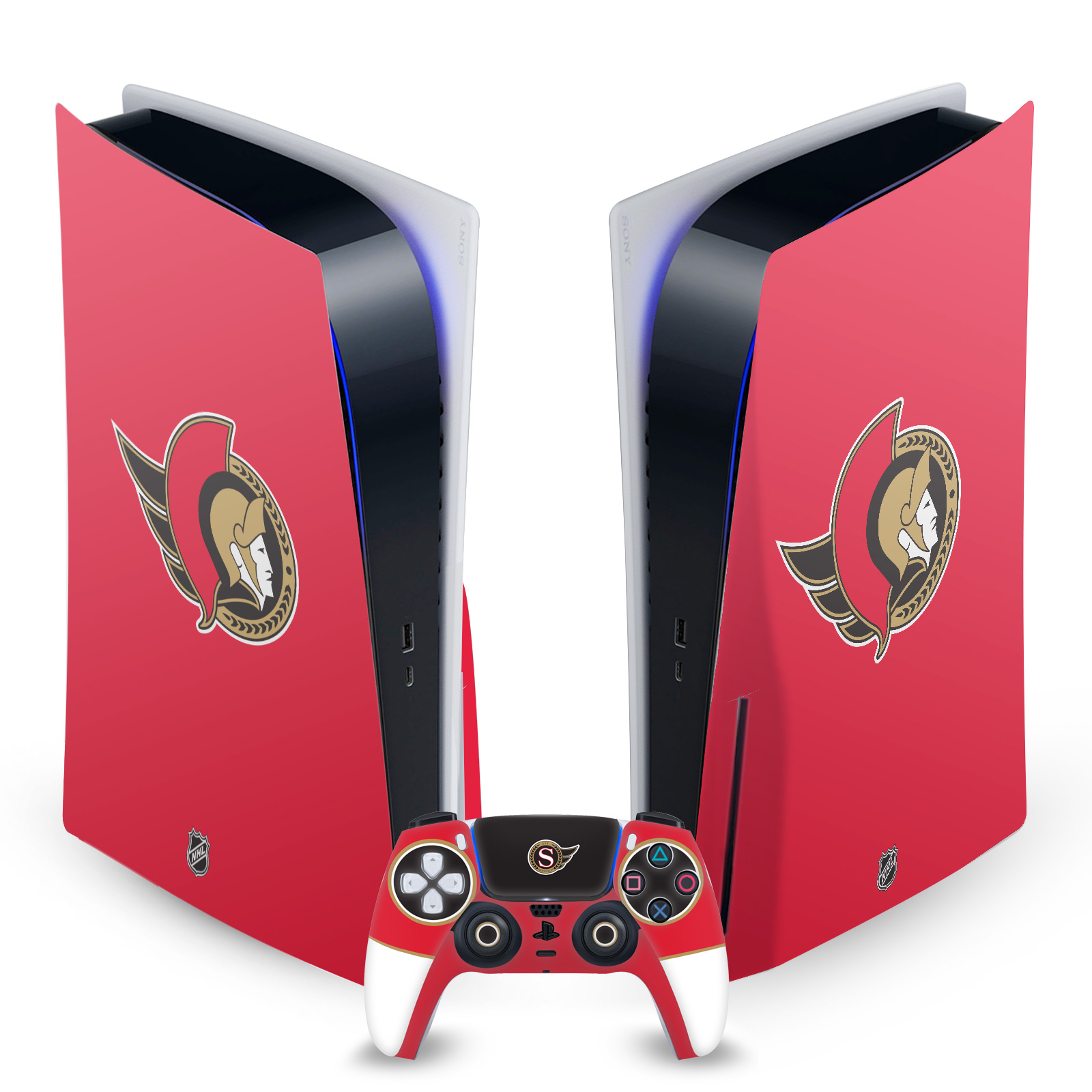 OFFICIAL NHL OTTAWA SENATORS VINYL SKIN DECAL FOR SONY PS5 DISC EDITION BUNDLE