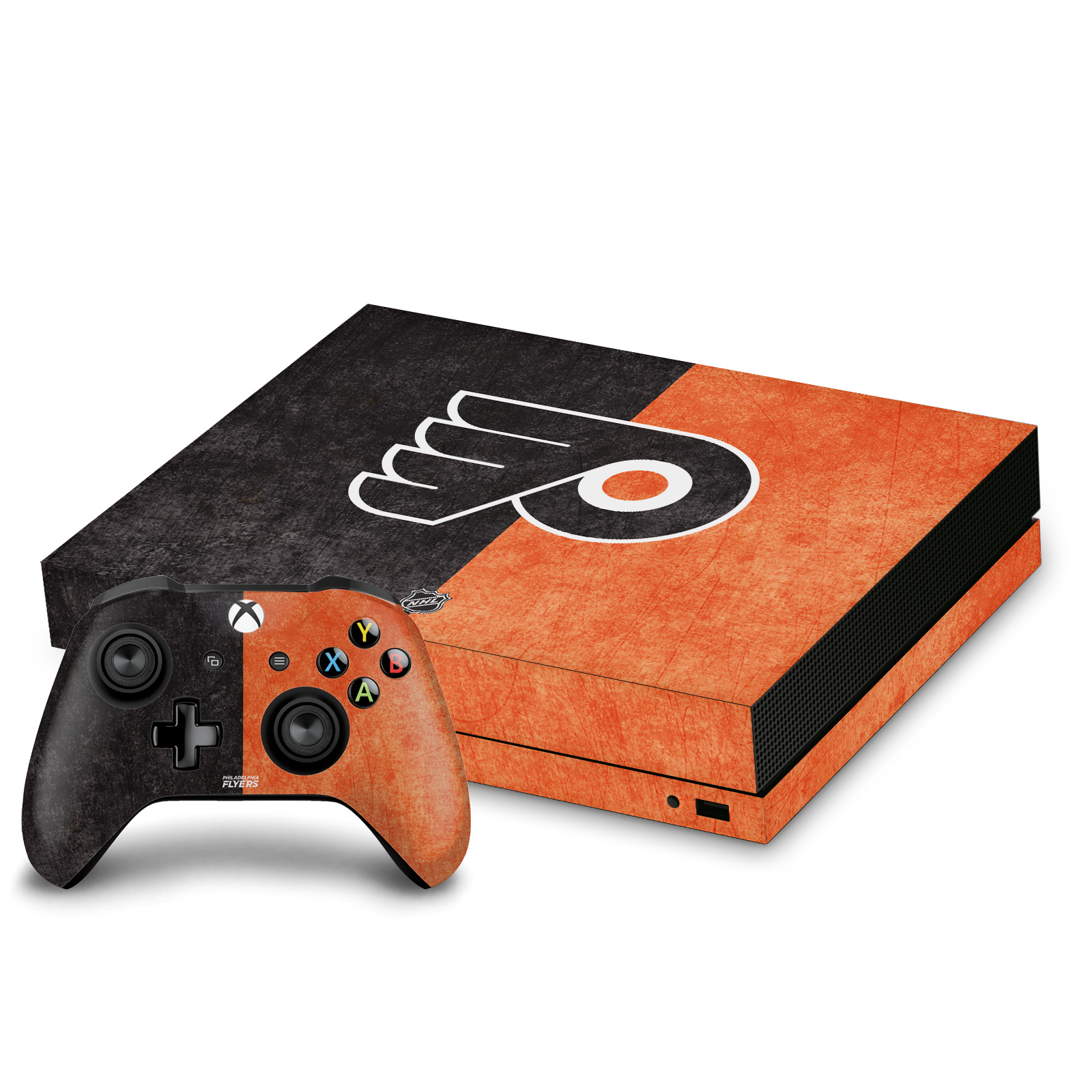 OFFICIAL NHL PHILADELPHIA FLYERS VINYL STICKER SKIN DECAL FOR XBOX ONE X BUNDLE