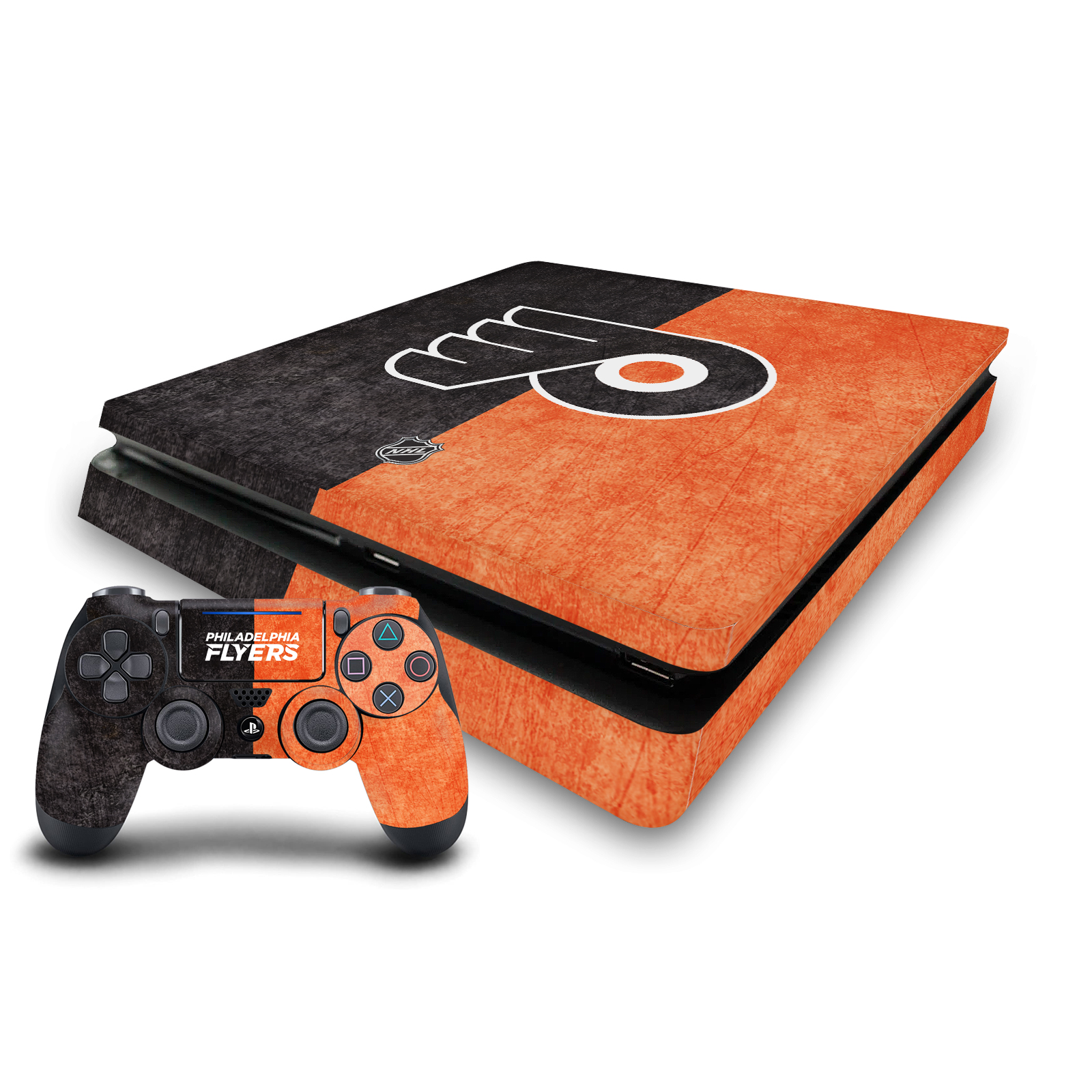 OFFICIAL NHL PHILADELPHIA FLYERS VINYL SKIN FOR PS4 SLIM CONSOLE & CONTROLLER