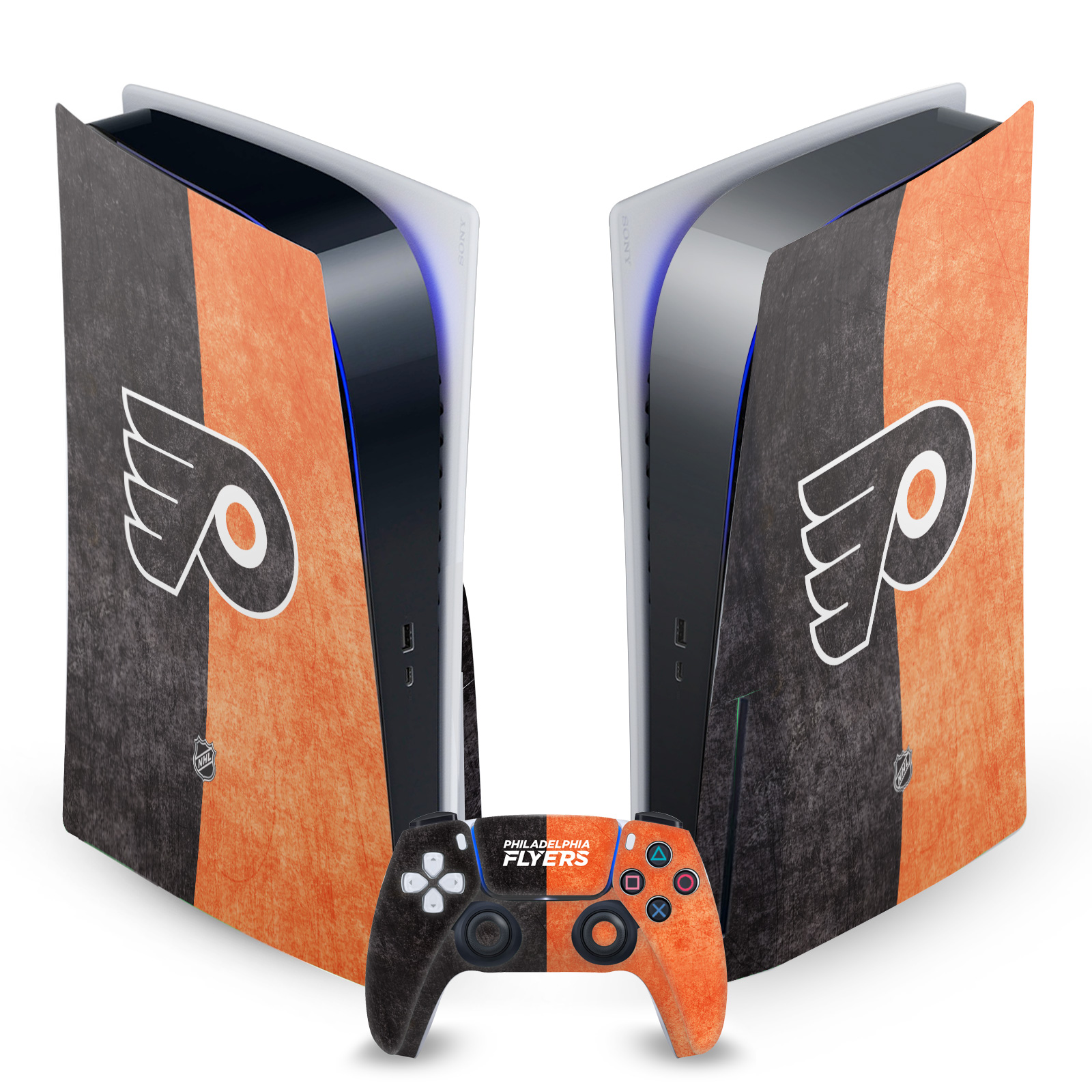 OFFICIAL NHL PHILADELPHIA FLYERS VINYL SKIN FOR SONY PS5 DISC EDITION BUNDLE