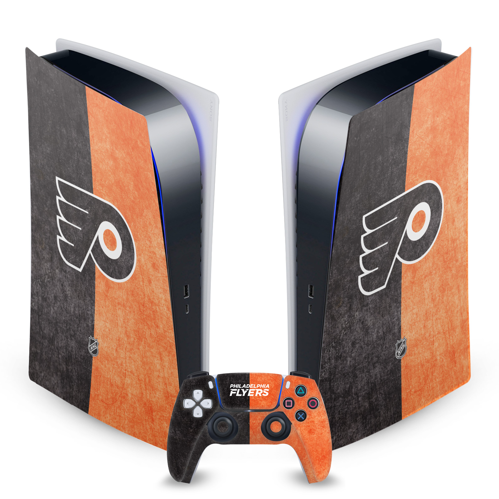 OFFICIAL NHL PHILADELPHIA FLYERS VINYL SKIN FOR SONY PS5 DIGITAL EDITION BUNDLE