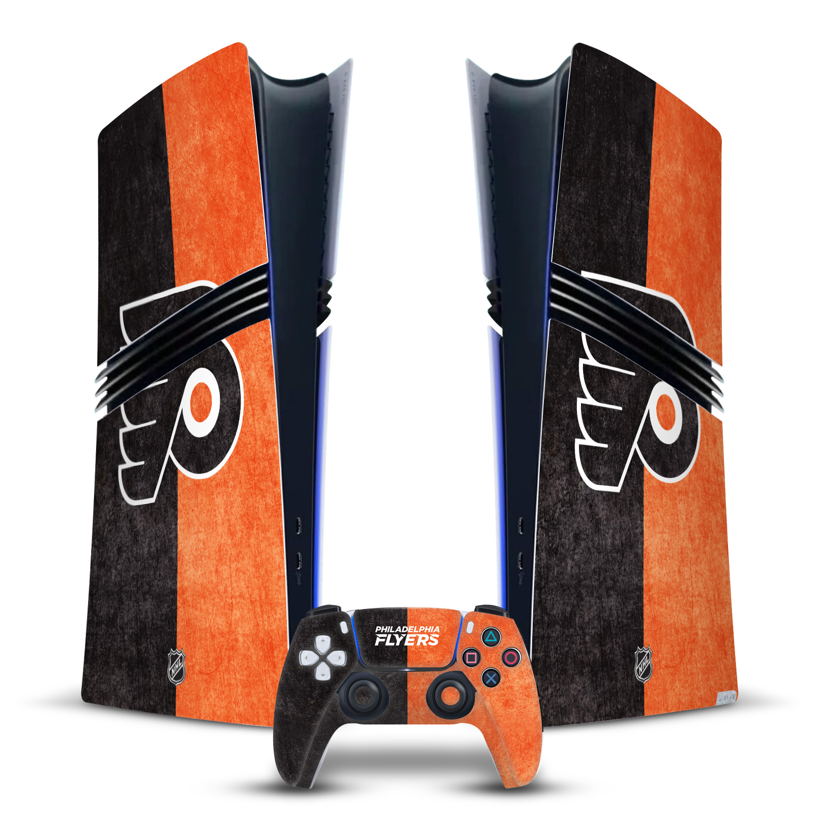 NHL PHILADELPHIA FLYERS VINYL SKIN FOR SONY PS5 PRO DIGITAL EDITION BUNDLE