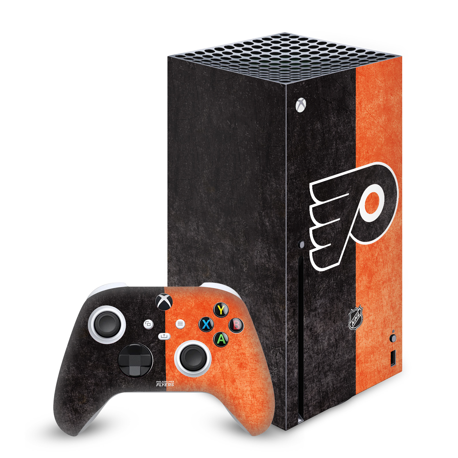 OFFICIAL NHL PHILADELPHIA FLYERS VINYL SKIN FOR SERIES X CONSOLE & CONTROLLER