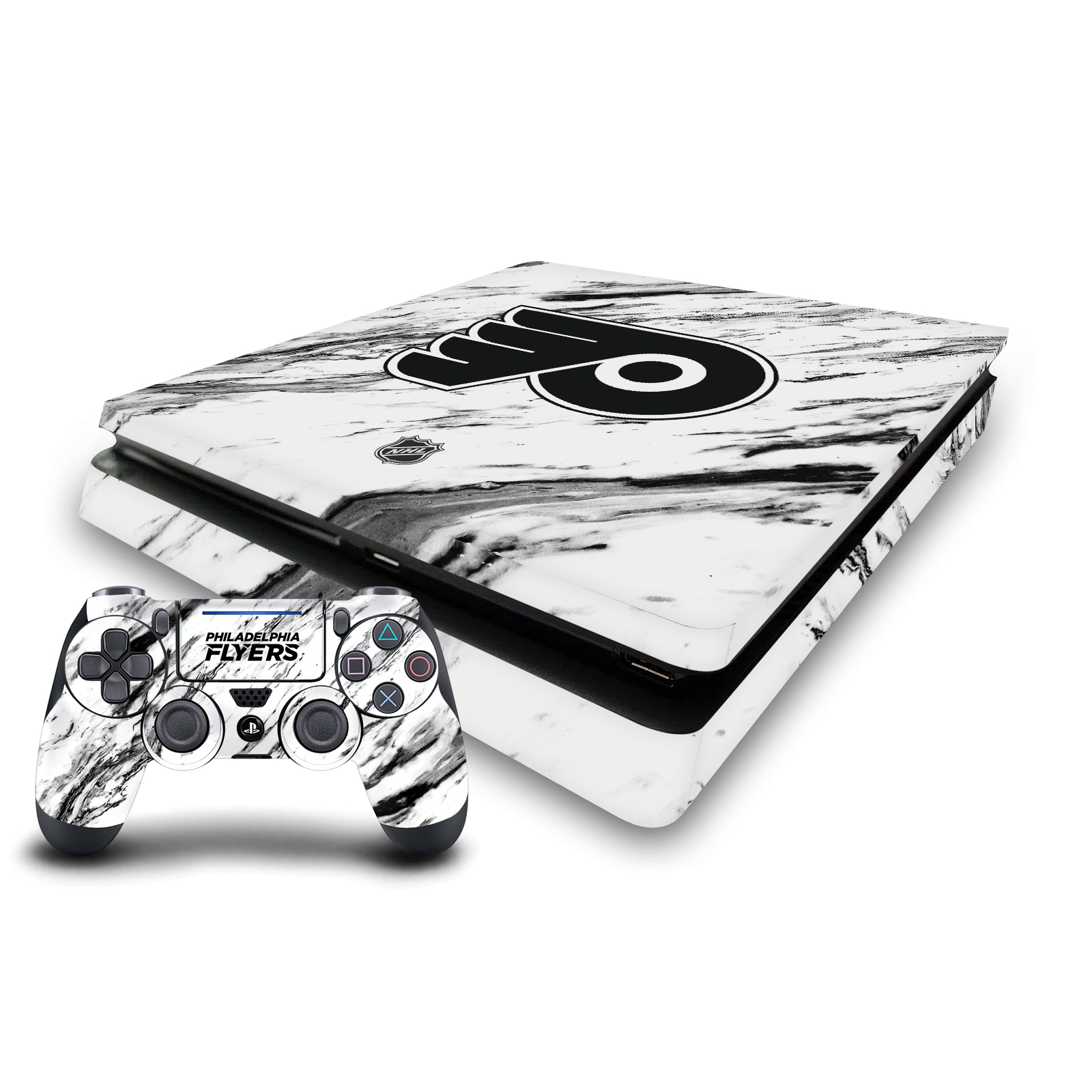 OFFICIAL NHL PHILADELPHIA FLYERS VINYL SKIN FOR PS4 SLIM CONSOLE & CONTROLLER