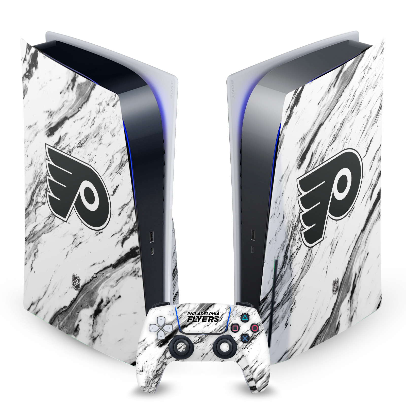 OFFICIAL NHL PHILADELPHIA FLYERS VINYL SKIN FOR SONY PS5 DISC EDITION BUNDLE