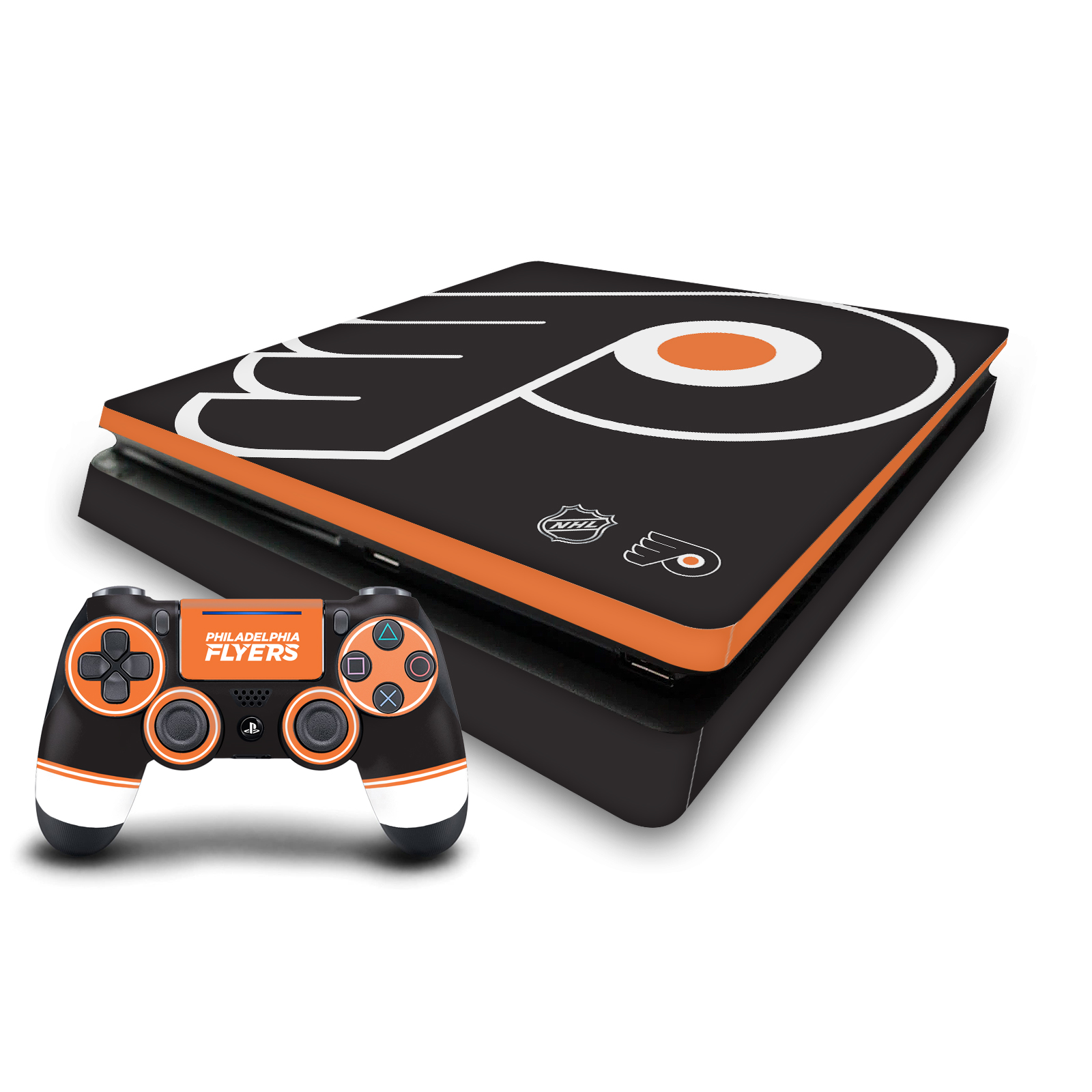 OFFICIAL NHL PHILADELPHIA FLYERS VINYL SKIN FOR PS4 SLIM CONSOLE & CONTROLLER