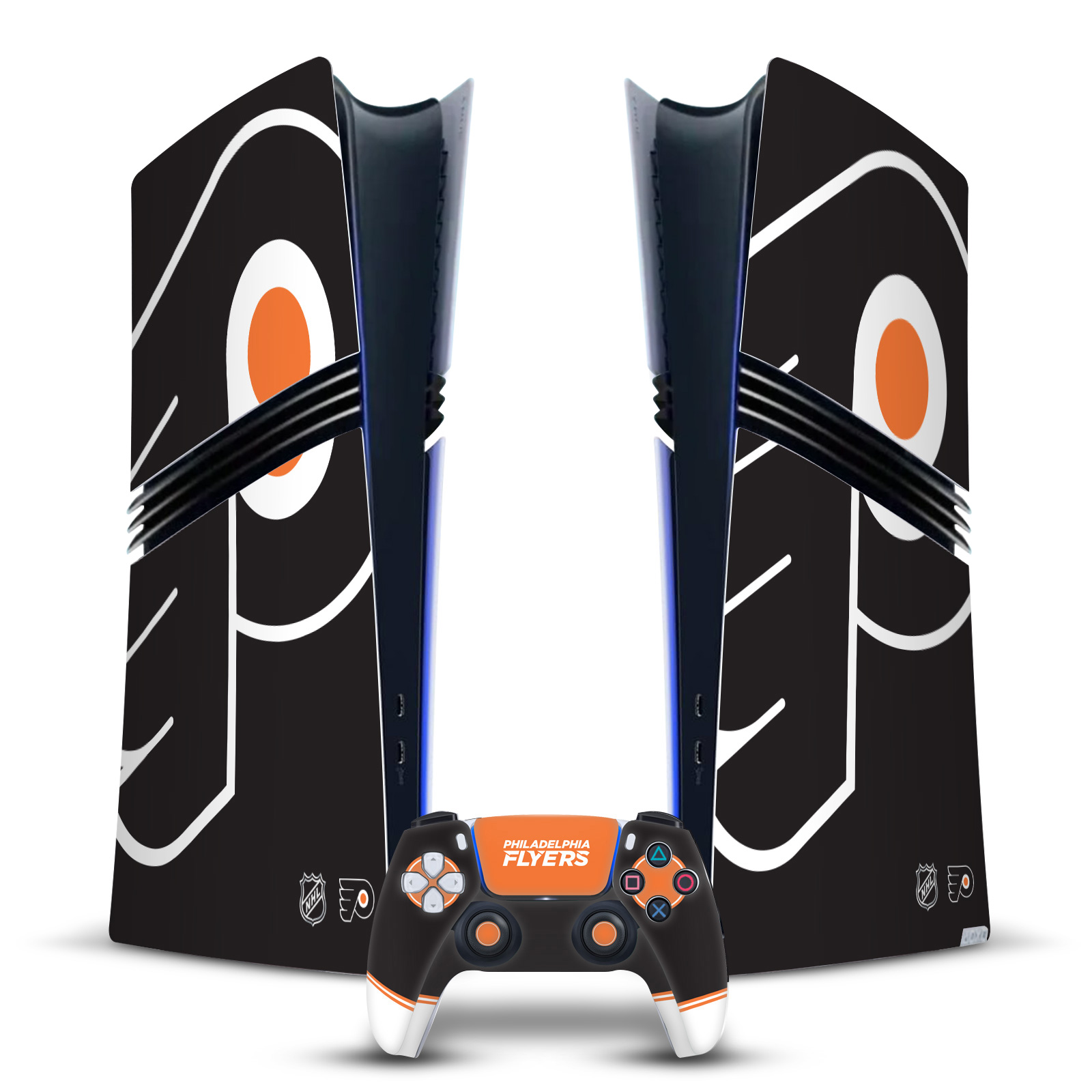 NHL PHILADELPHIA FLYERS VINYL SKIN FOR SONY PS5 PRO DIGITAL EDITION BUNDLE