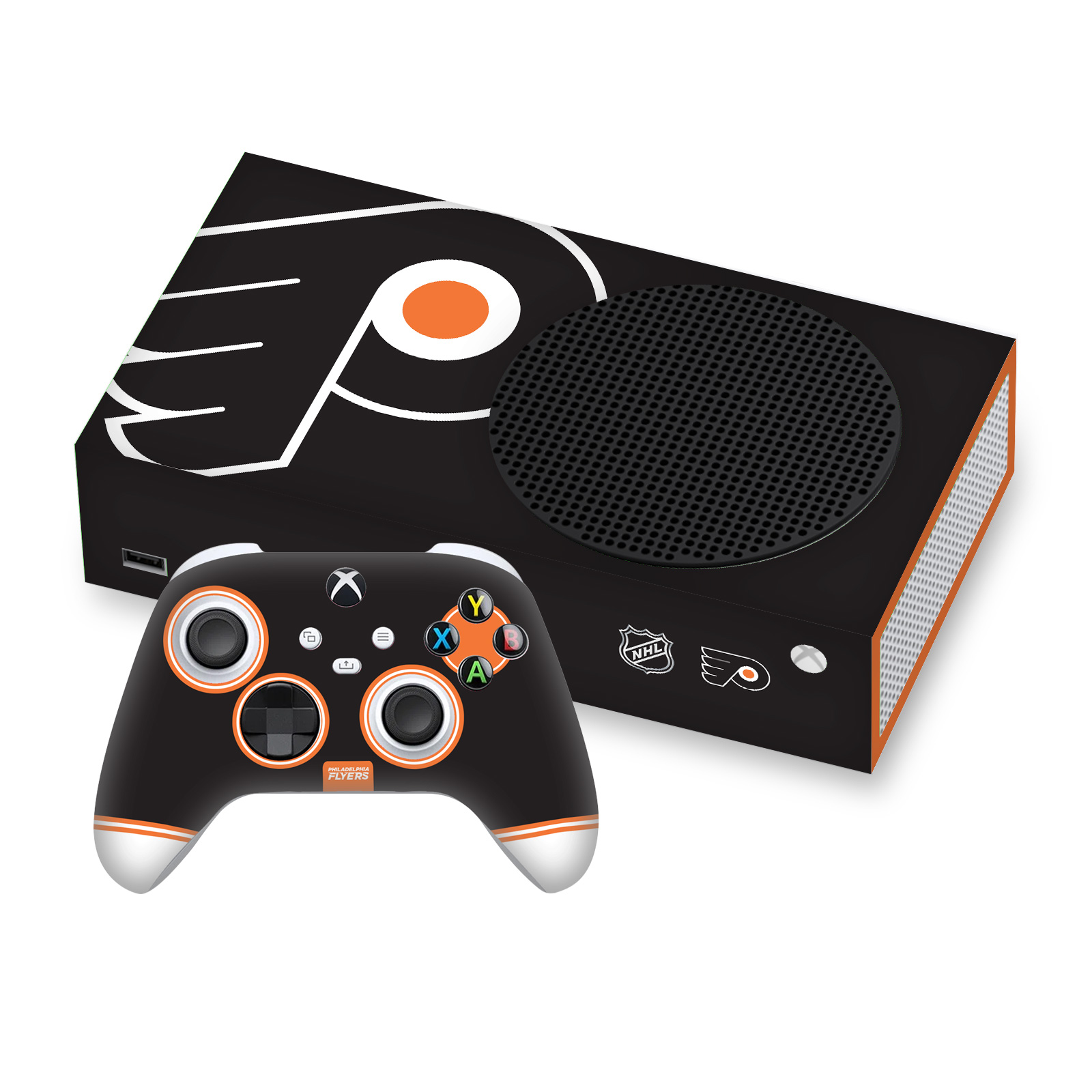 OFFICIAL NHL PHILADELPHIA FLYERS VINYL SKIN FOR SERIES S CONSOLE & CONTROLLER