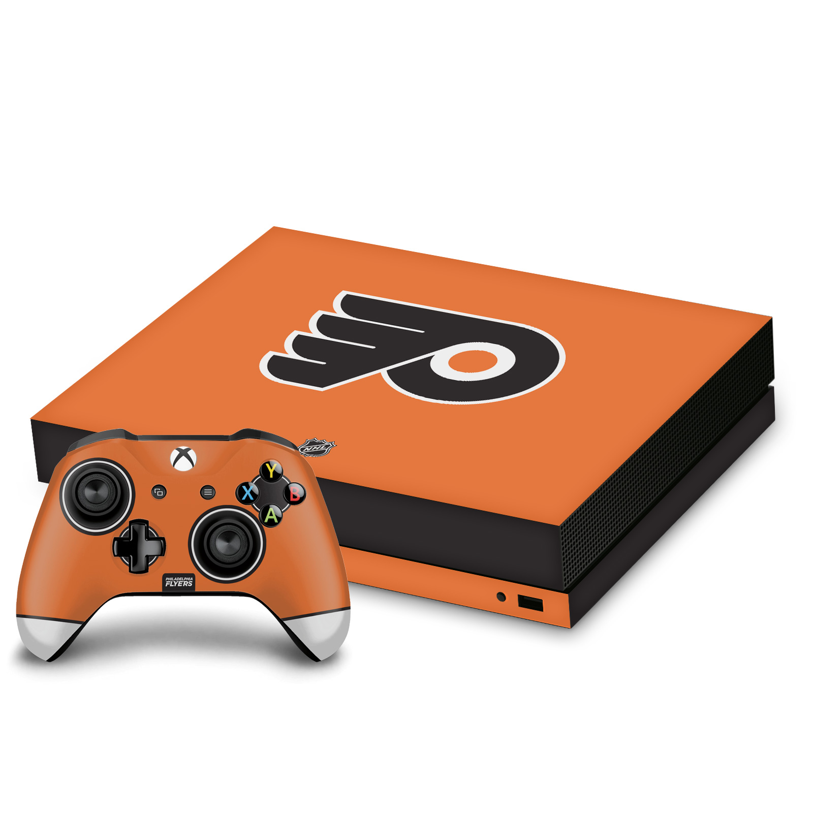 OFFICIAL NHL PHILADELPHIA FLYERS VINYL STICKER SKIN DECAL FOR XBOX ONE X BUNDLE