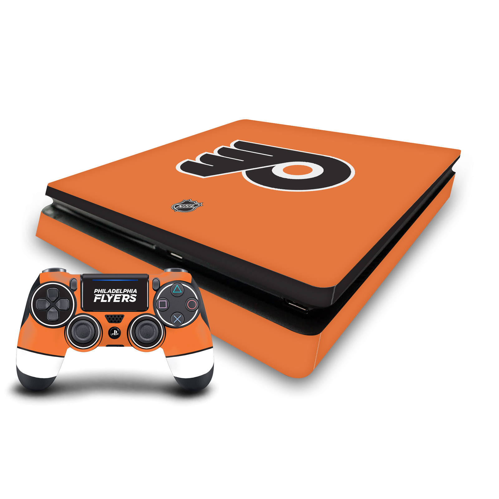 OFFICIAL NHL PHILADELPHIA FLYERS VINYL SKIN FOR PS4 SLIM CONSOLE & CONTROLLER