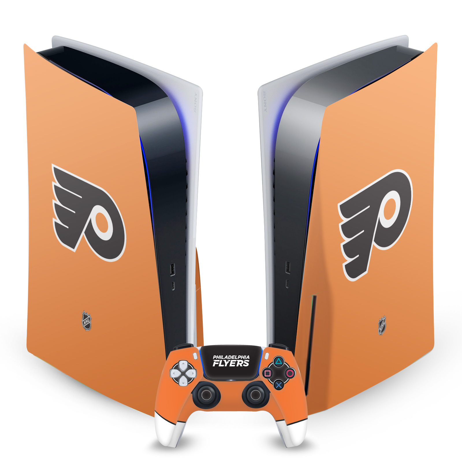 OFFICIAL NHL PHILADELPHIA FLYERS VINYL SKIN FOR SONY PS5 DISC EDITION BUNDLE