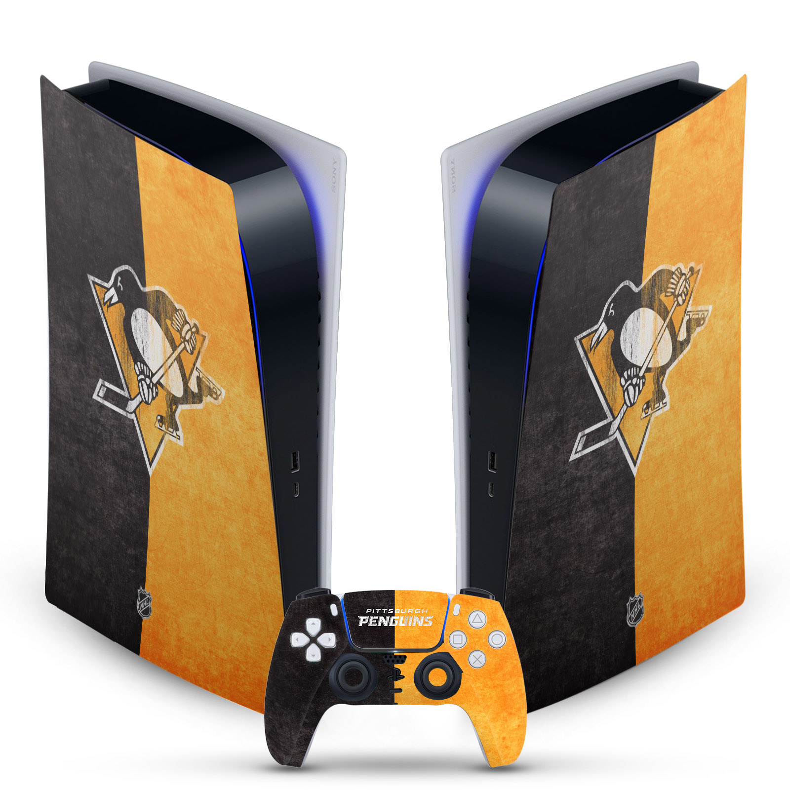 OFFICIAL NHL PITTSBURGH PENGUINS VINYL SKIN FOR SONY PS5 DIGITAL EDITION BUNDLE