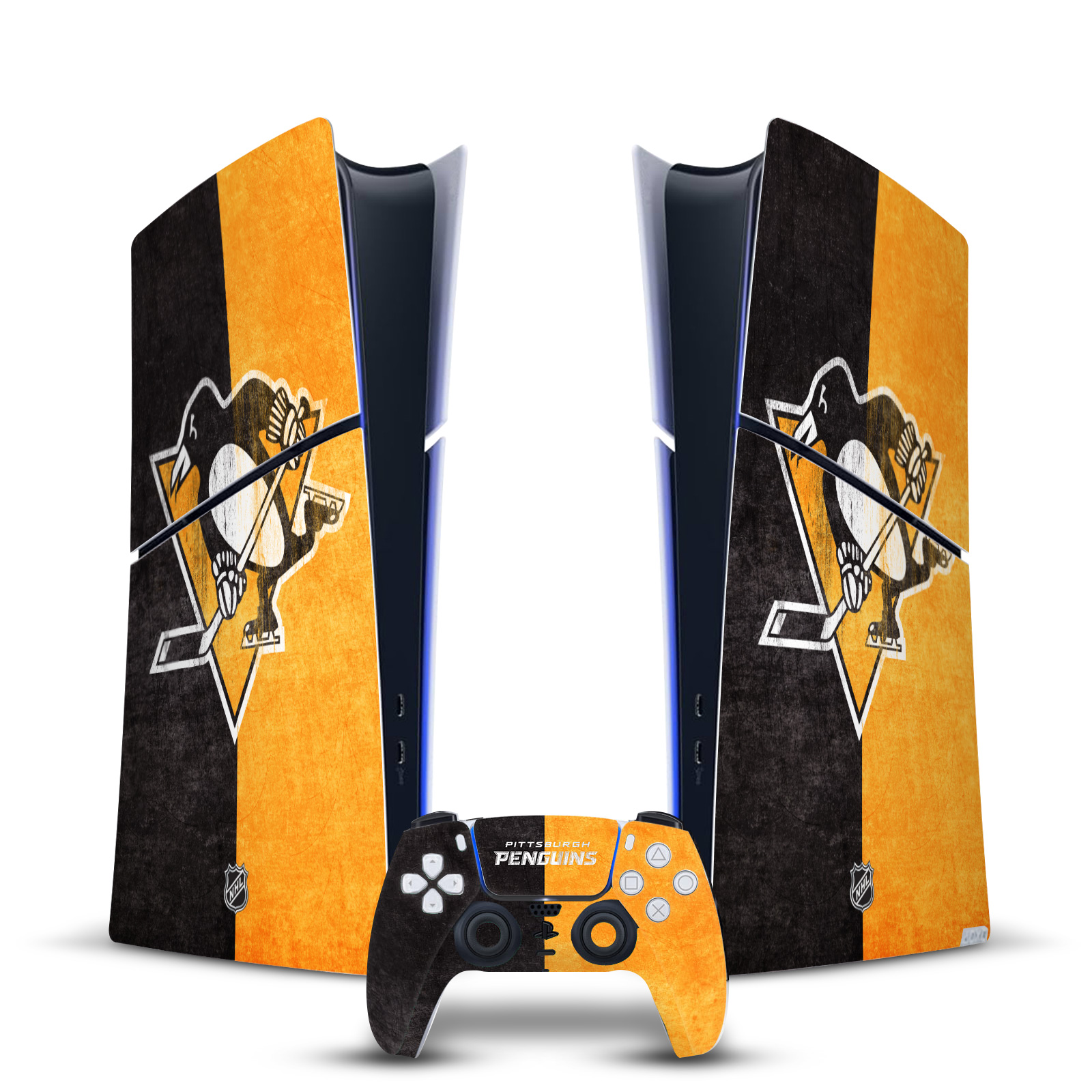 NHL PITTSBURGH PENGUINS VINYL SKIN FOR PS5 SLIM DIGITAL CONSOLE & CONTROLLER