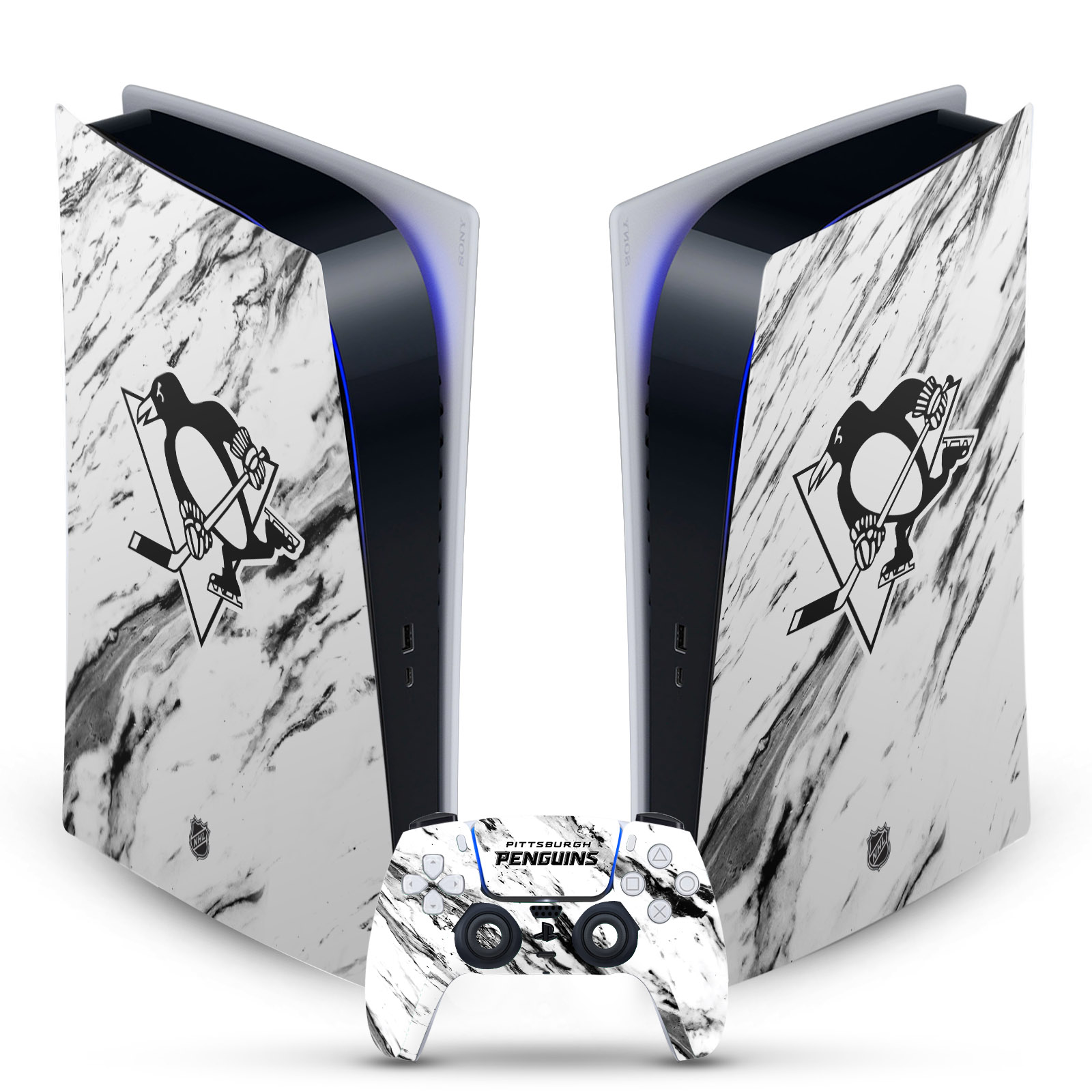 OFFICIAL NHL PITTSBURGH PENGUINS VINYL SKIN FOR SONY PS5 DIGITAL EDITION BUNDLE