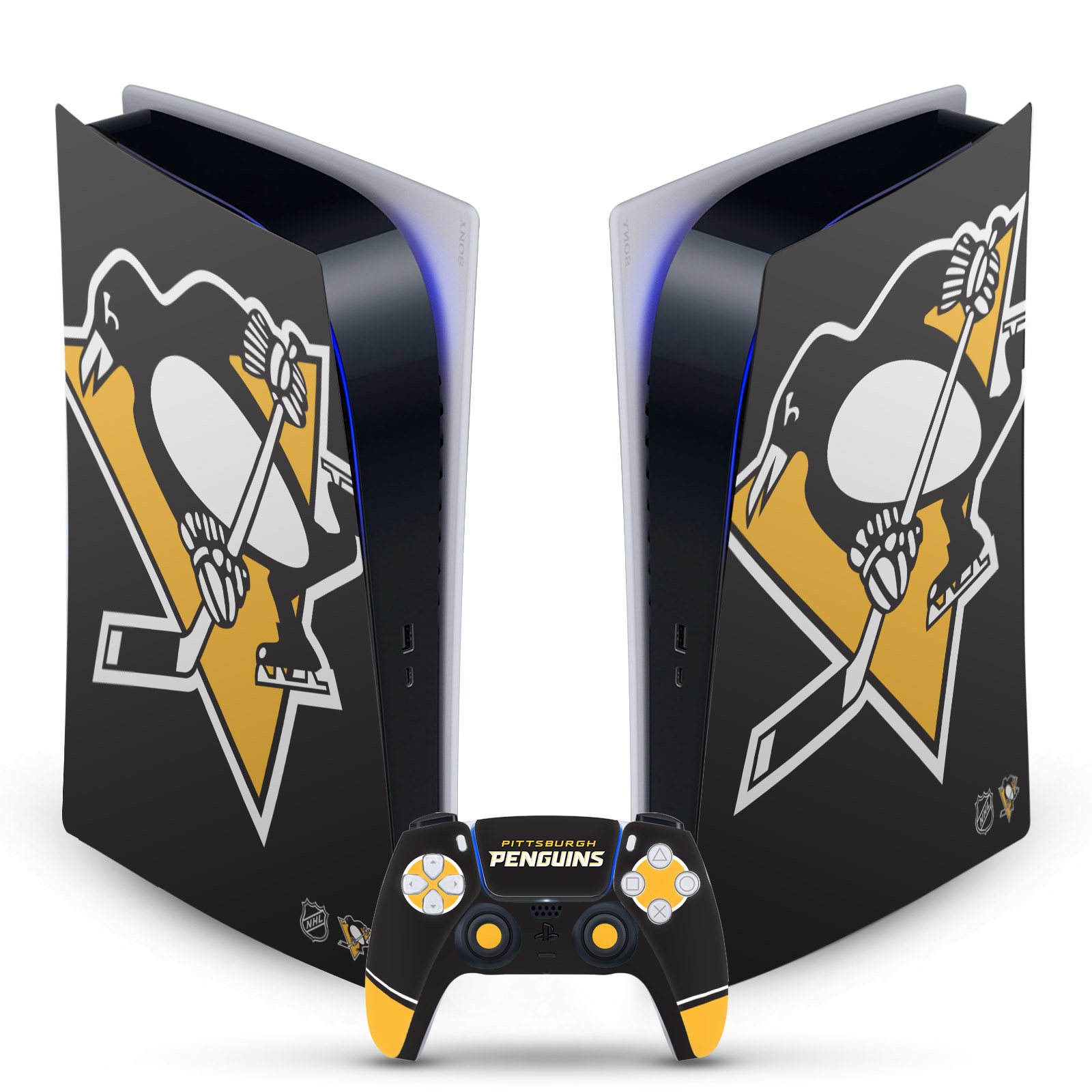 OFFICIAL NHL PITTSBURGH PENGUINS VINYL SKIN FOR SONY PS5 DIGITAL EDITION BUNDLE