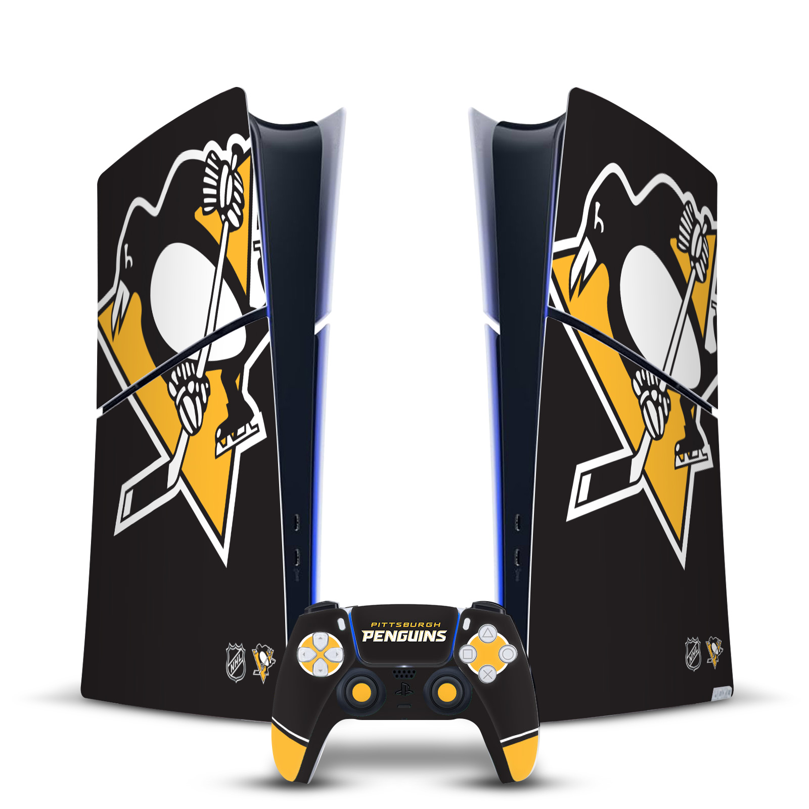 NHL PITTSBURGH PENGUINS VINYL SKIN FOR PS5 SLIM DIGITAL CONSOLE & CONTROLLER