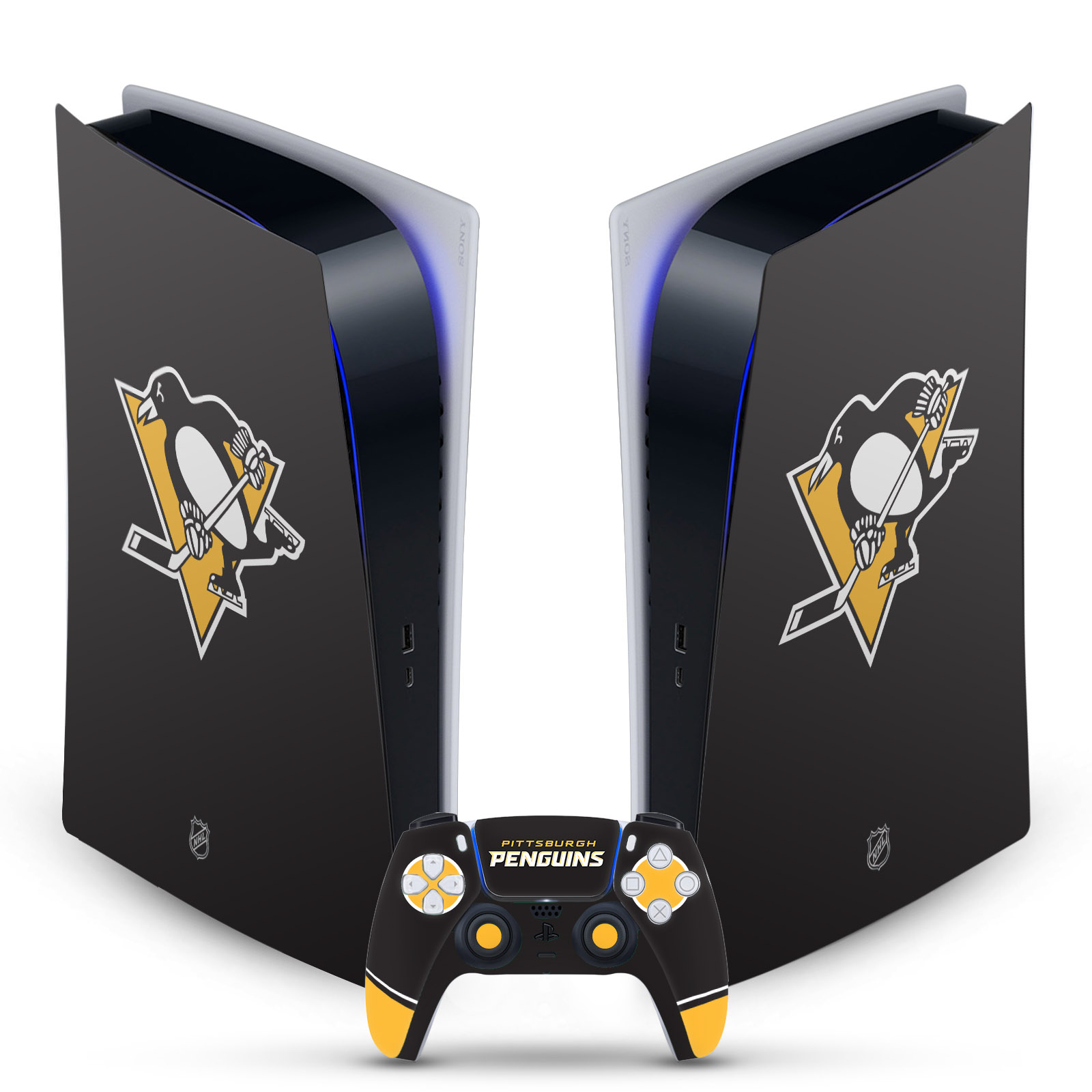 OFFICIAL NHL PITTSBURGH PENGUINS VINYL SKIN FOR SONY PS5 DIGITAL EDITION BUNDLE