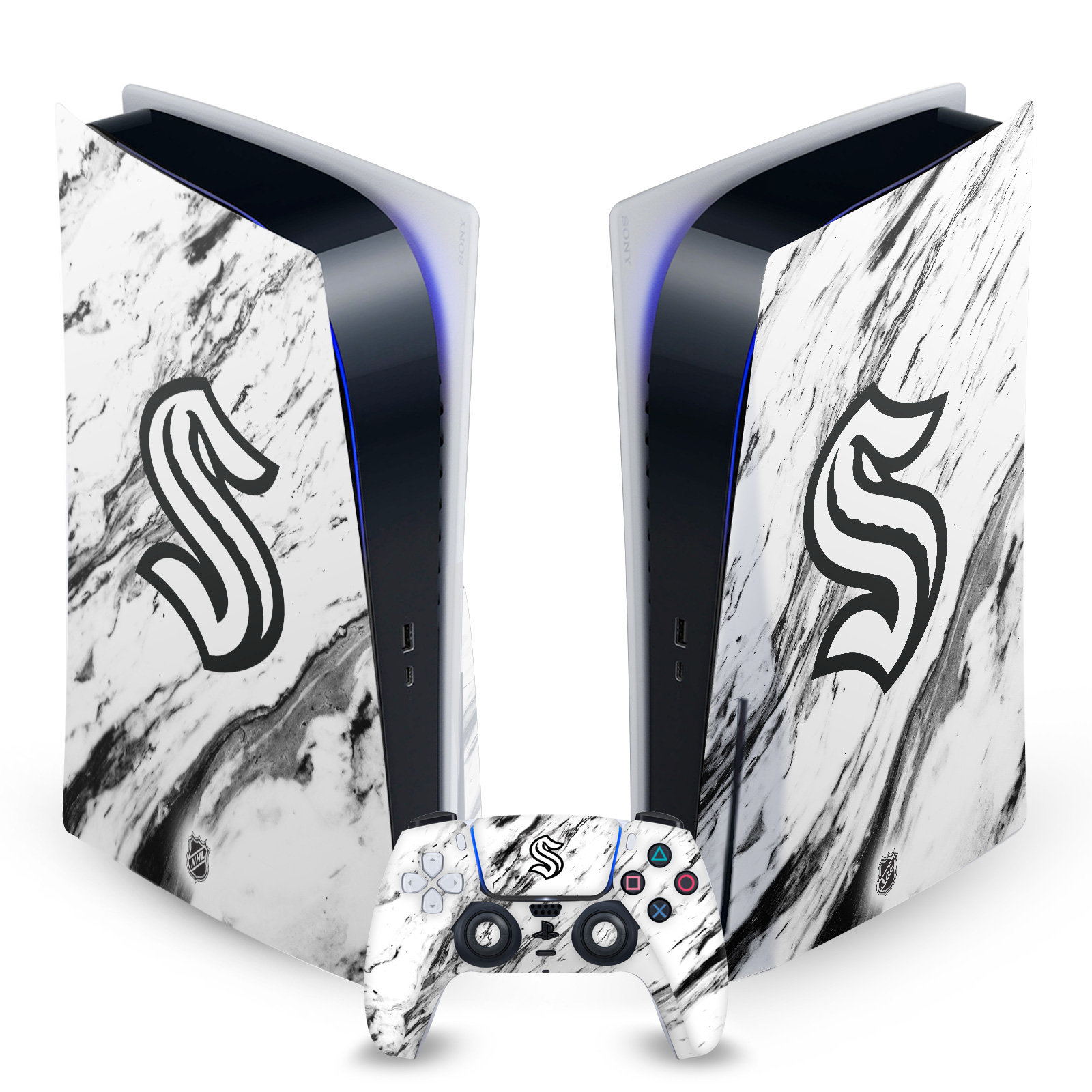 OFFICIAL NHL SEATTLE KRAKEN VINYL SKIN DECAL FOR SONY PS5 DISC EDITION BUNDLE