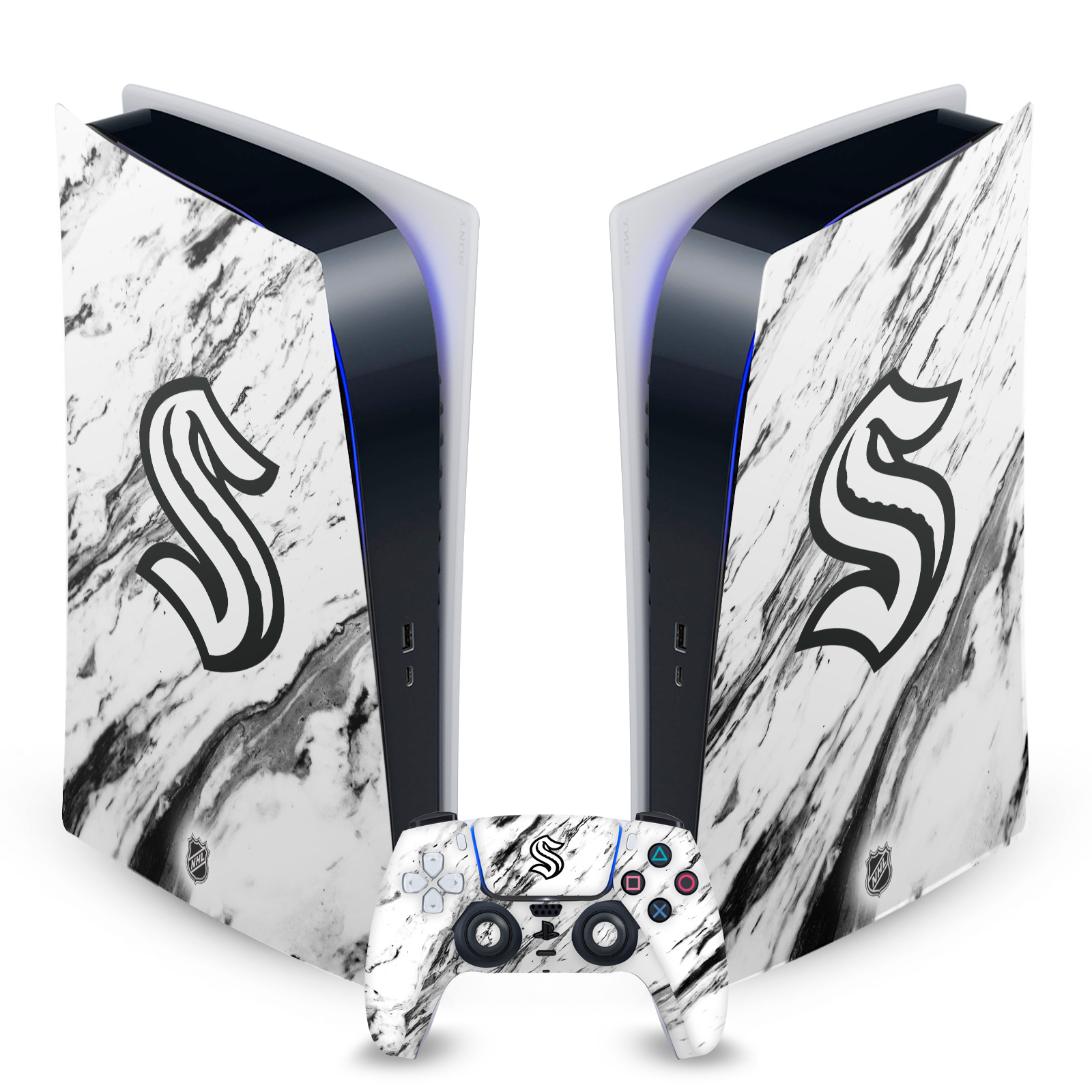 OFFICIAL NHL SEATTLE KRAKEN VINYL SKIN DECAL FOR SONY PS5 DIGITAL EDITION BUNDLE