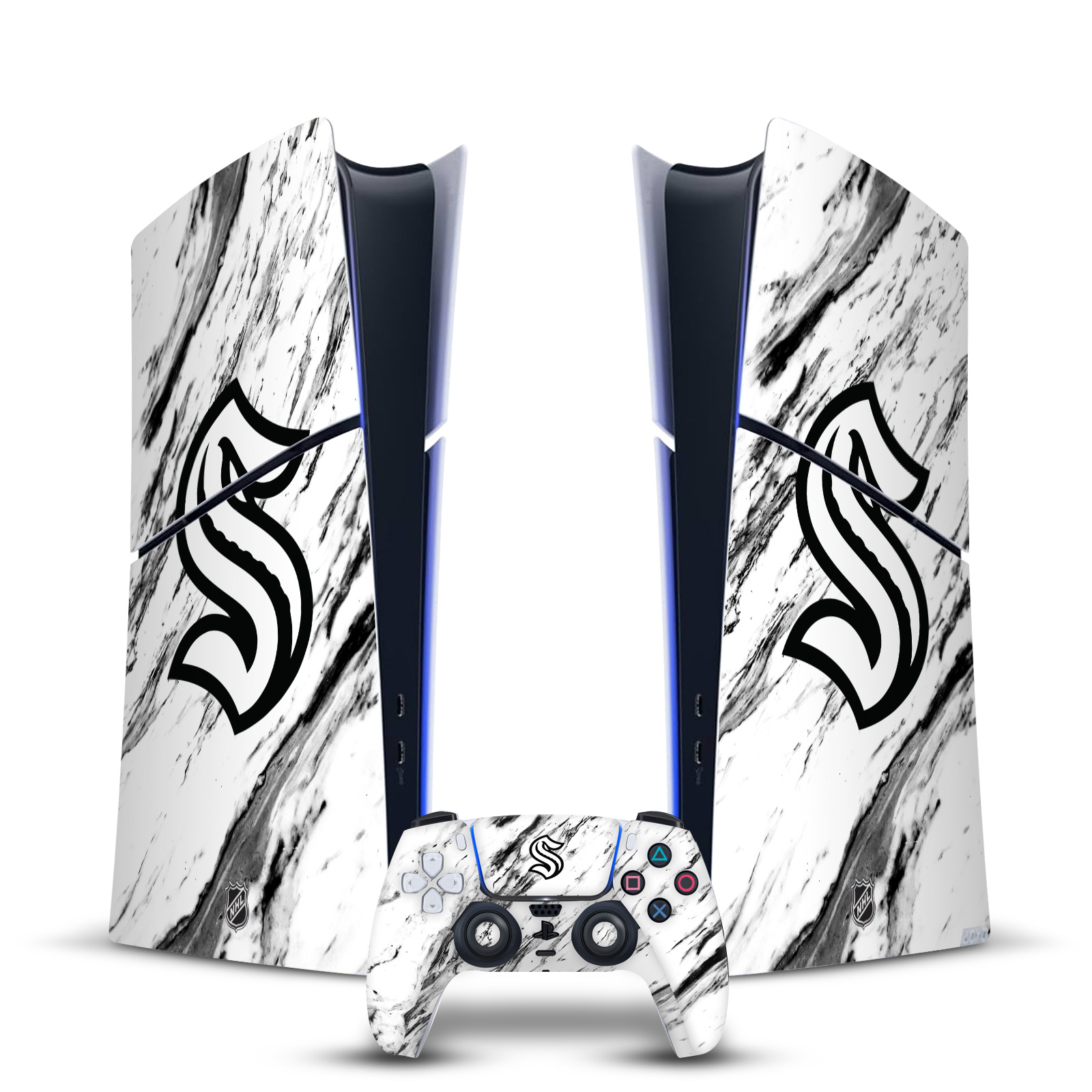 OFFICIAL NHL SEATTLE KRAKEN VINYL SKIN FOR PS5 SLIM DIGITAL CONSOLE & CONTROLLER