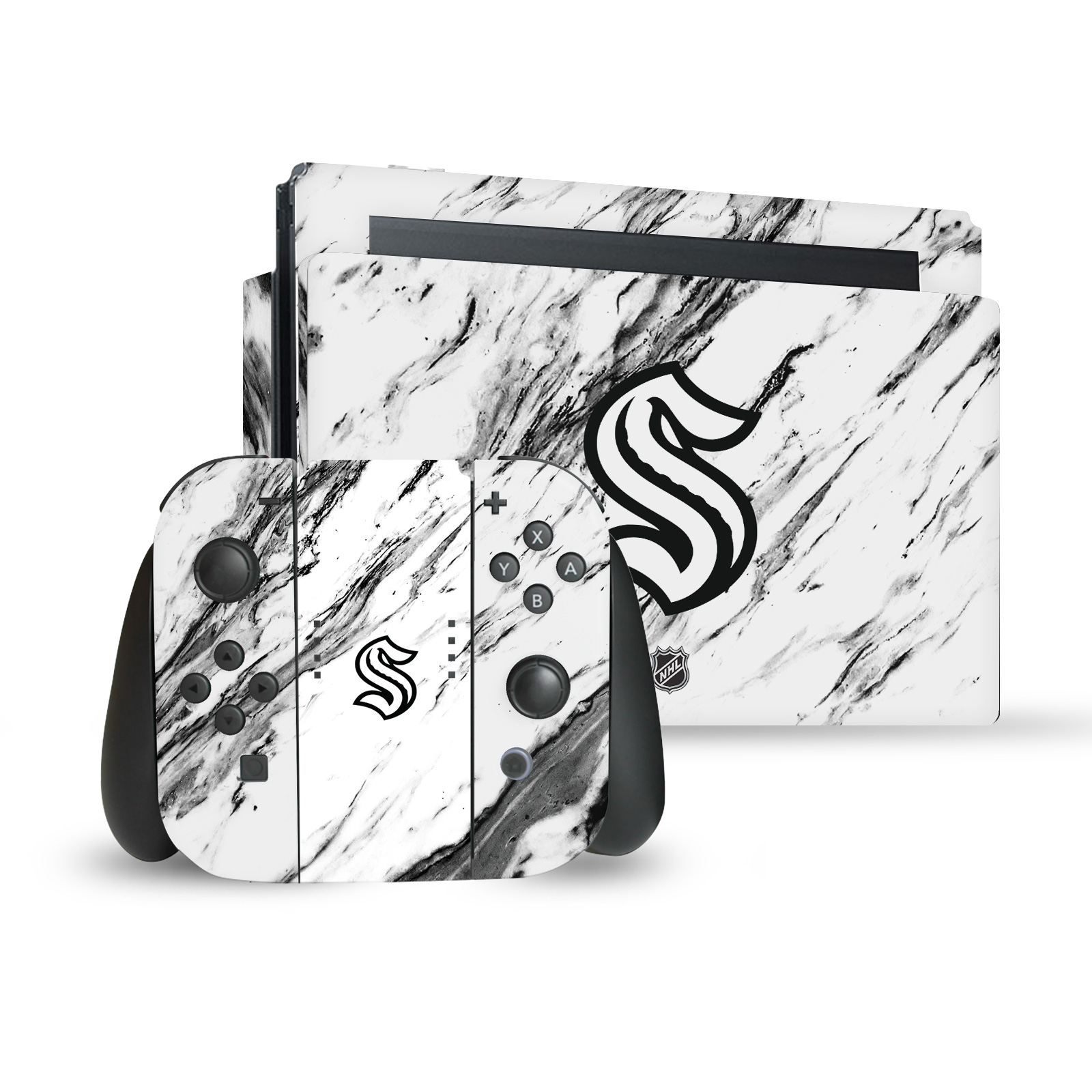 OFFICIAL NHL SEATTLE KRAKEN VINYL STICKER SKIN DECAL FOR NINTENDO SWITCH BUNDLE