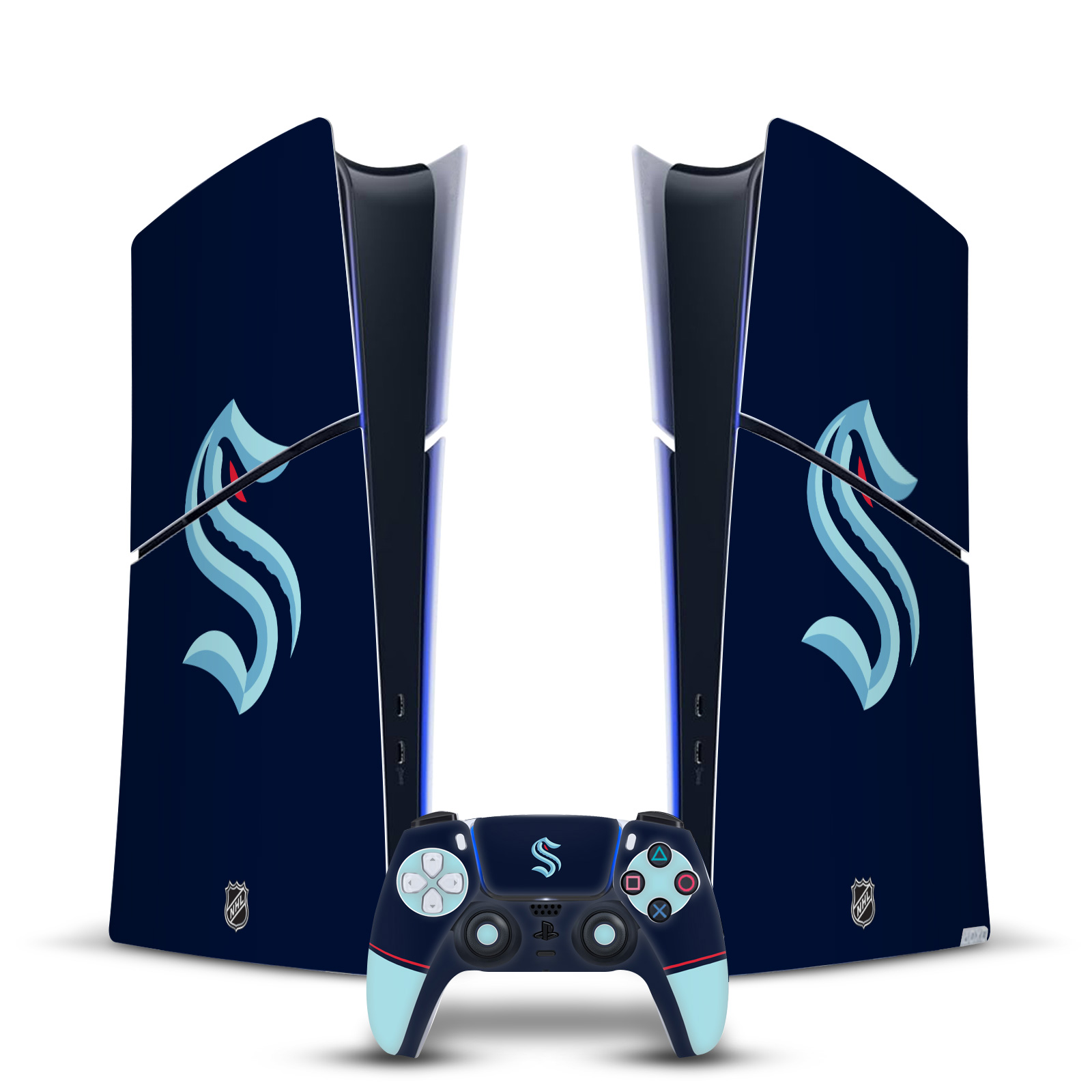 OFFICIAL NHL SEATTLE KRAKEN VINYL SKIN FOR PS5 SLIM DIGITAL CONSOLE & CONTROLLER